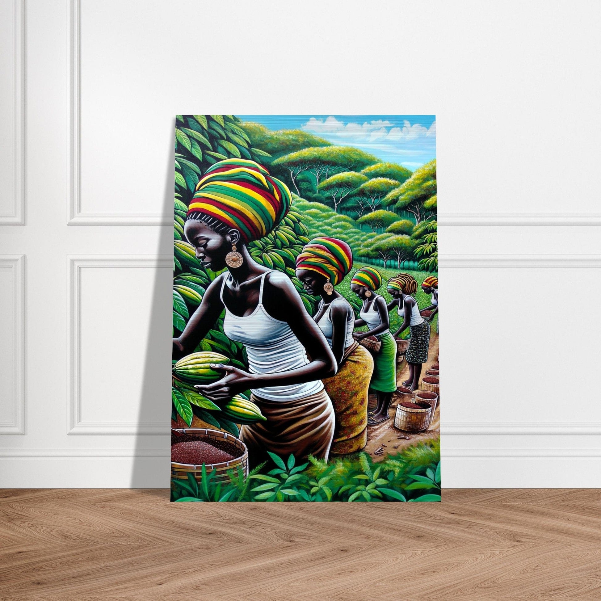 My Store Print Material Cocoa Farming Sisters One Brushed Aluminum Print