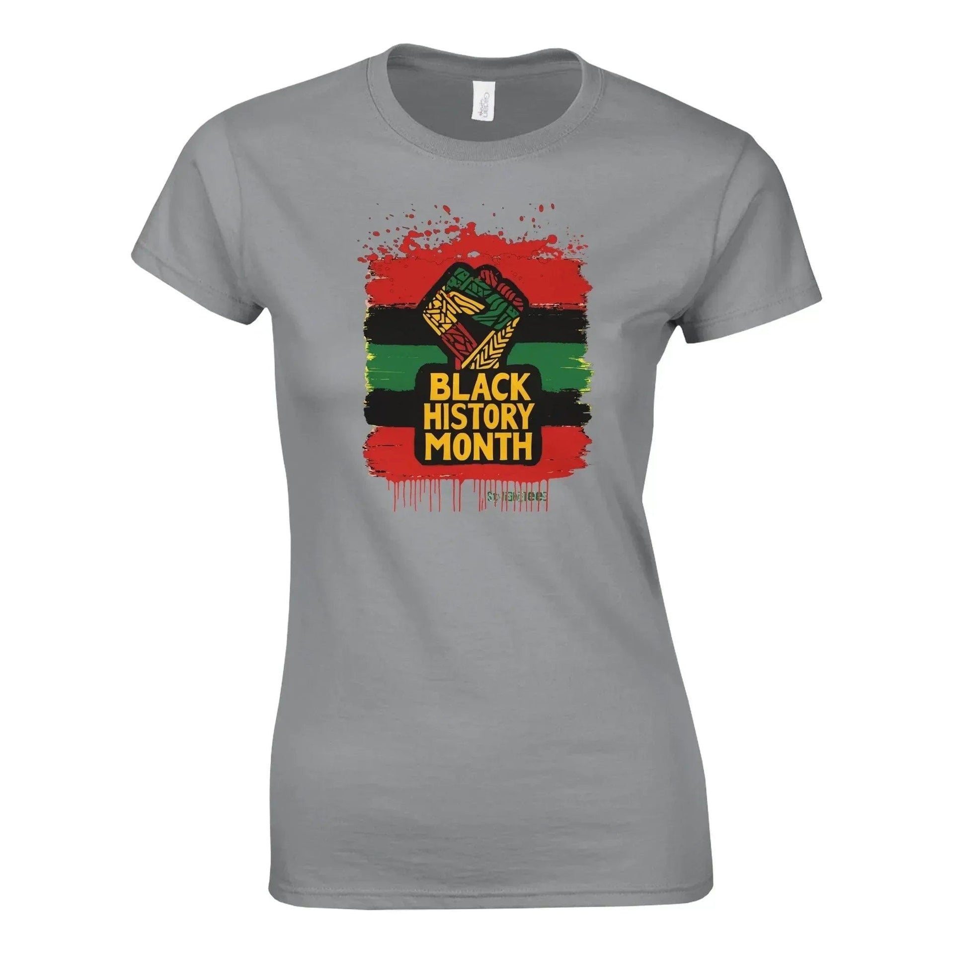 Stylish3Tees.com Print Material Rs Sport Grey / S Black History Month Classic Womens Crewneck T-shirt | Gildan® 64000L