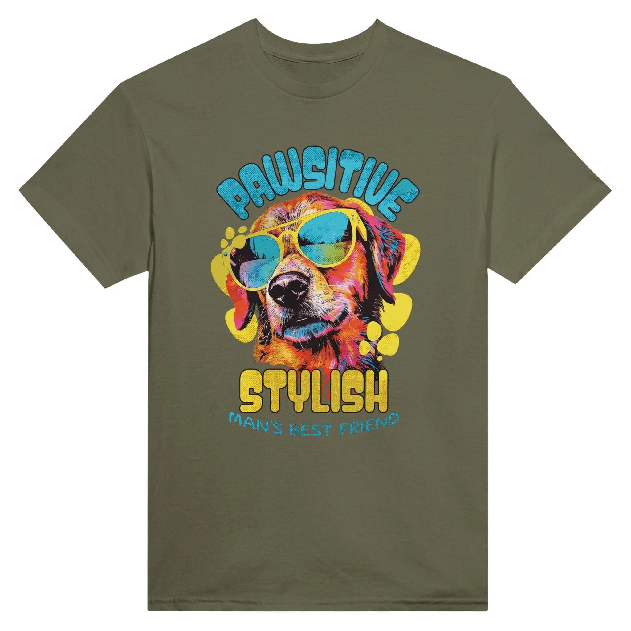 Stylish3Tees.com T-Shirts Military Green / S Positive Stylish Heavyweight Unisex Crewneck T-shirt