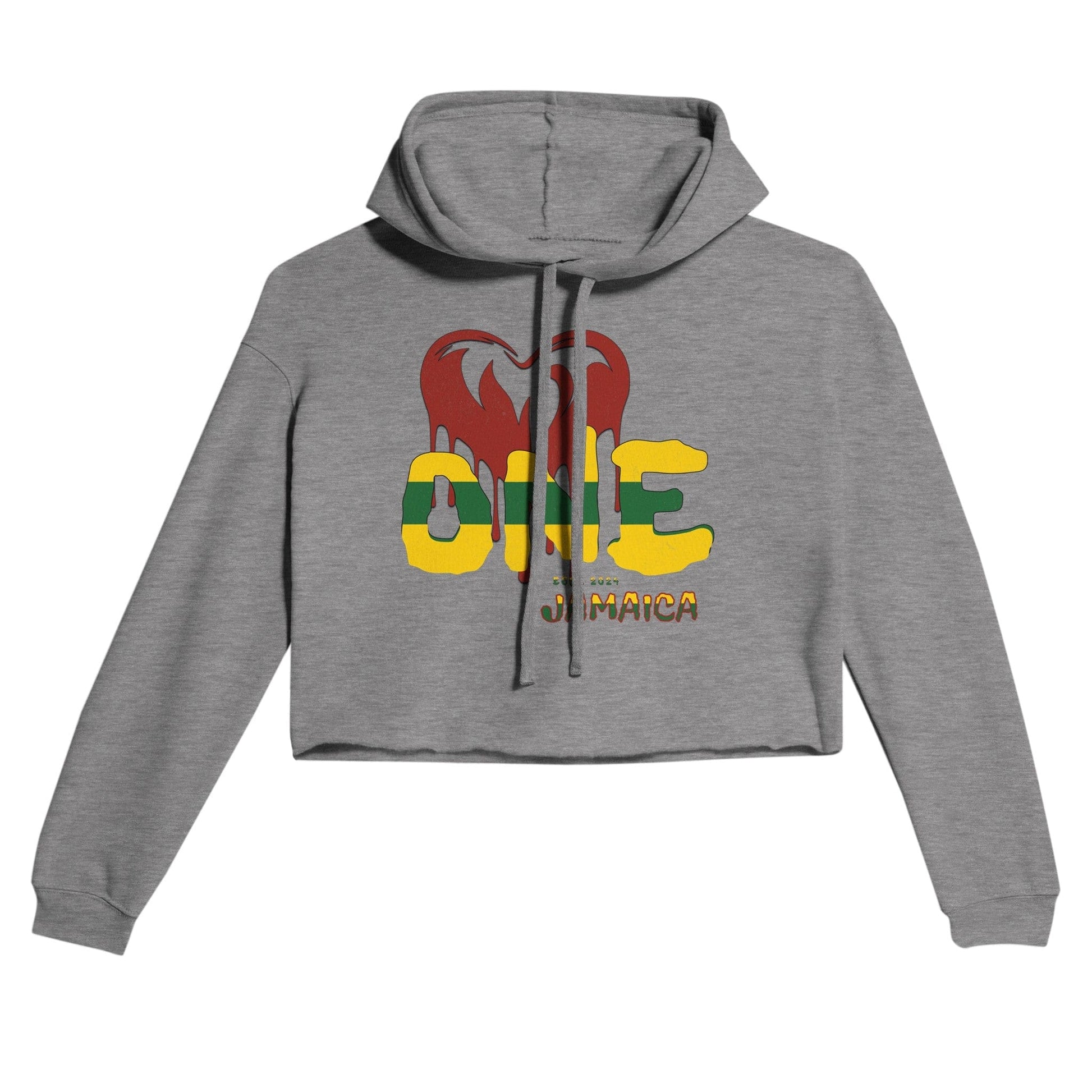 My Store Crop Top Hoodie Dark Gray Heather / S One Love Jamaica Women's Cropped Hoodie | Bella + Canvas 7502