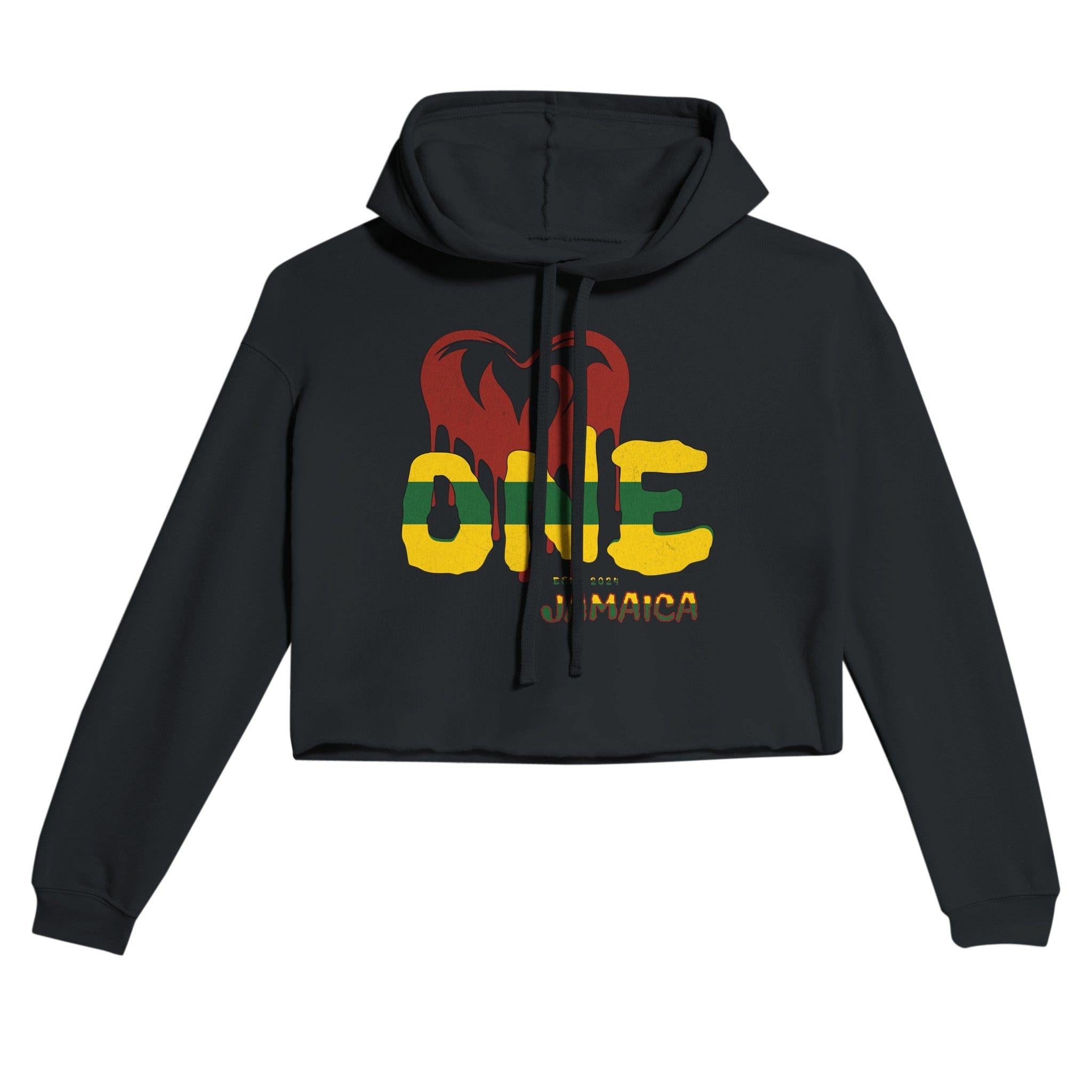 My Store Crop Top Hoodie Black / S One Love Jamaica Women's Cropped Hoodie | Bella + Canvas 7502