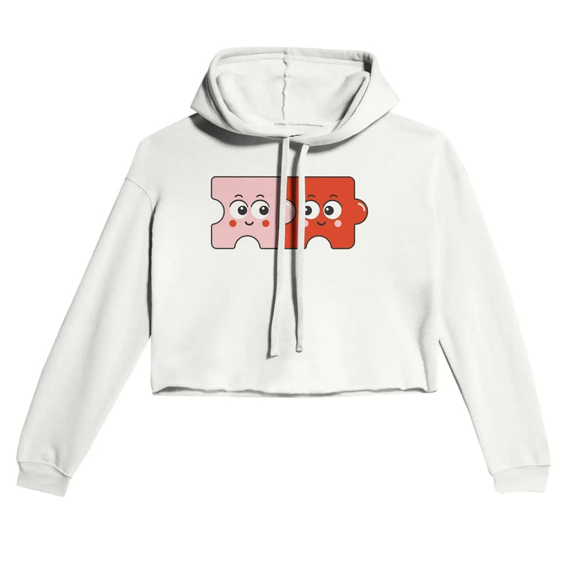 Stylish3Tees.com T-Shirts White / S Adore You Women's Cropped Hoodie | Bella + Canvas 7502
