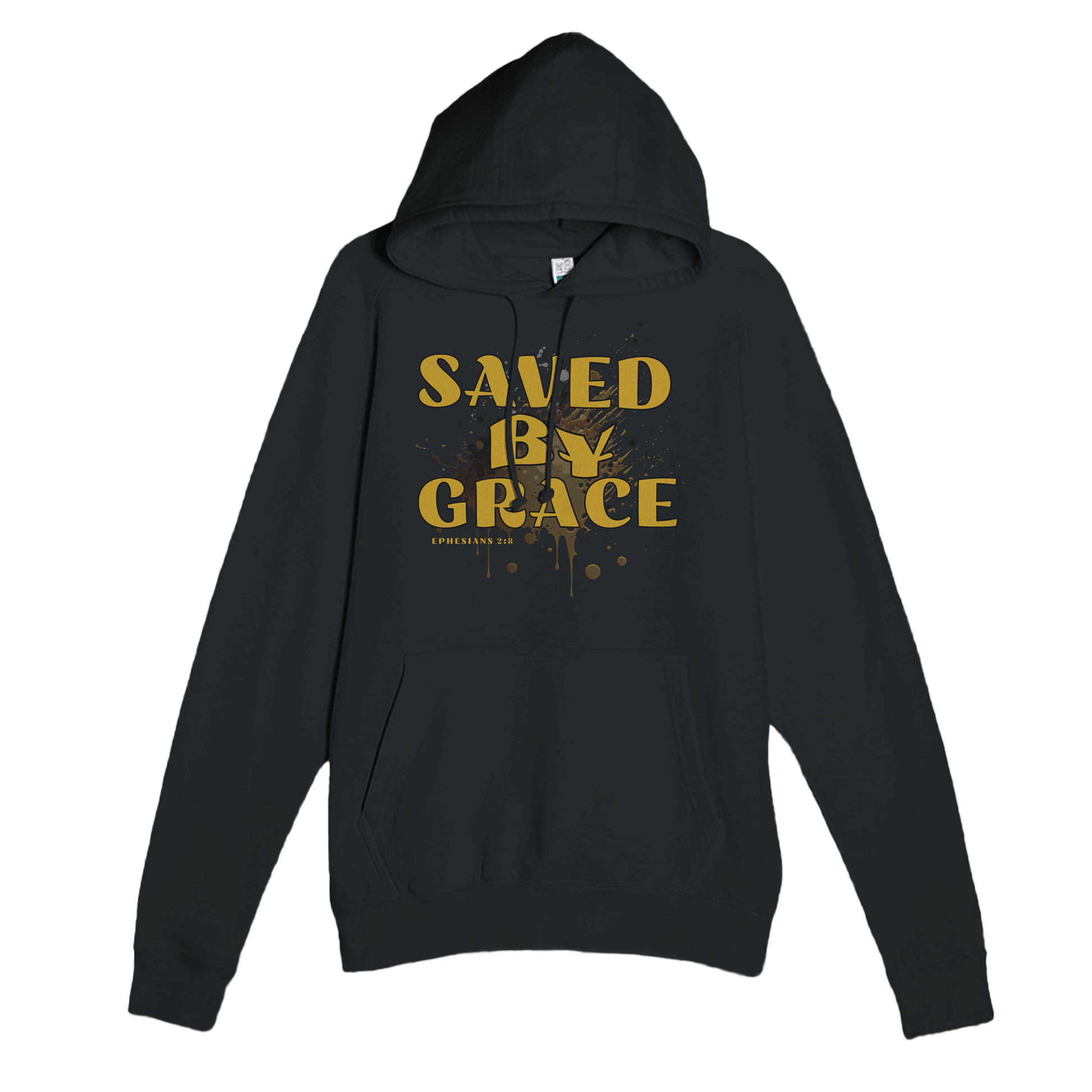 My Store Print Material Black / XS Saved By Grace. Premium Unisex Pullover Hoodie | Laneseven LS13001