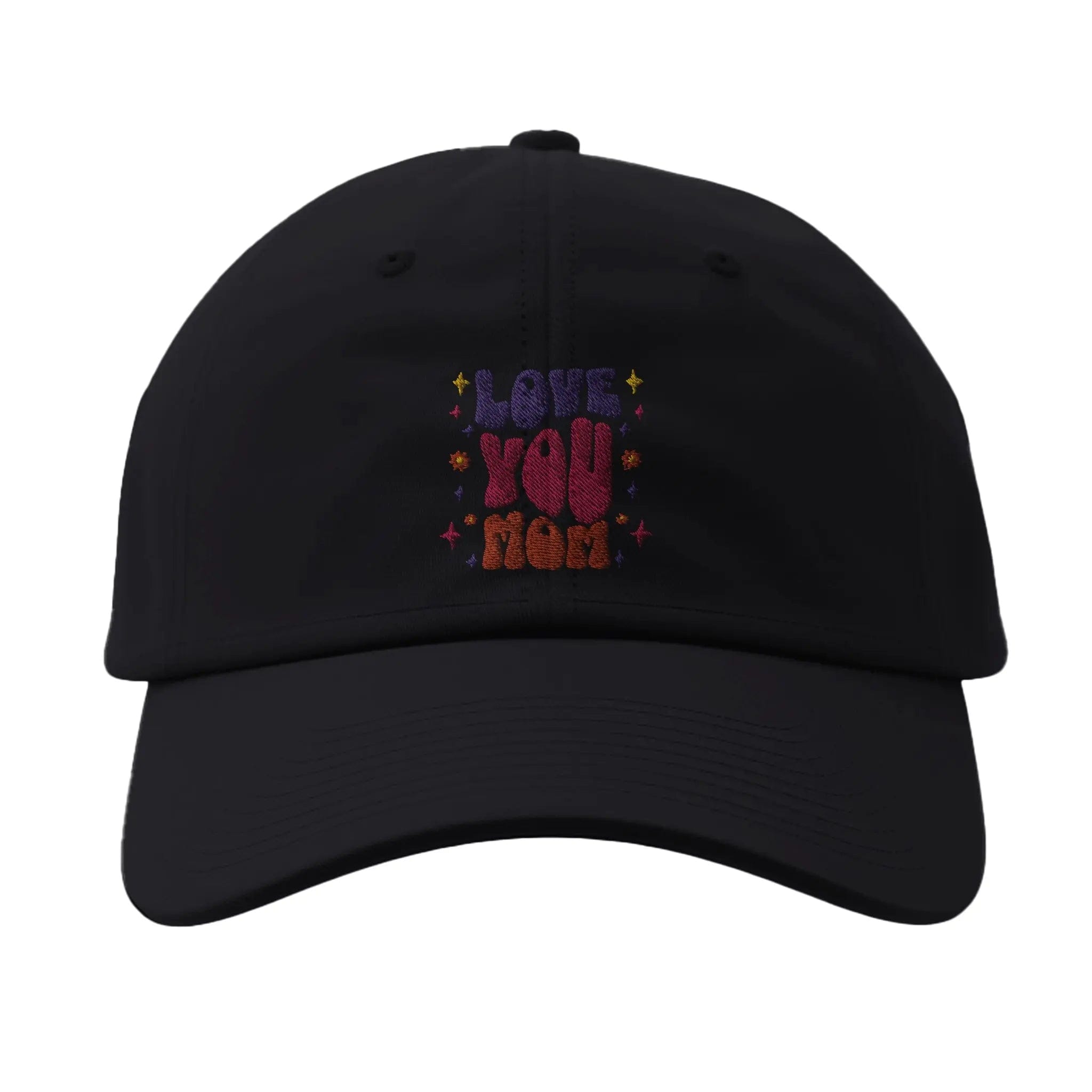Stylish3Tees.com Print Material Black Love You Mom Fitted Baseball Cap | Flexfit 6277