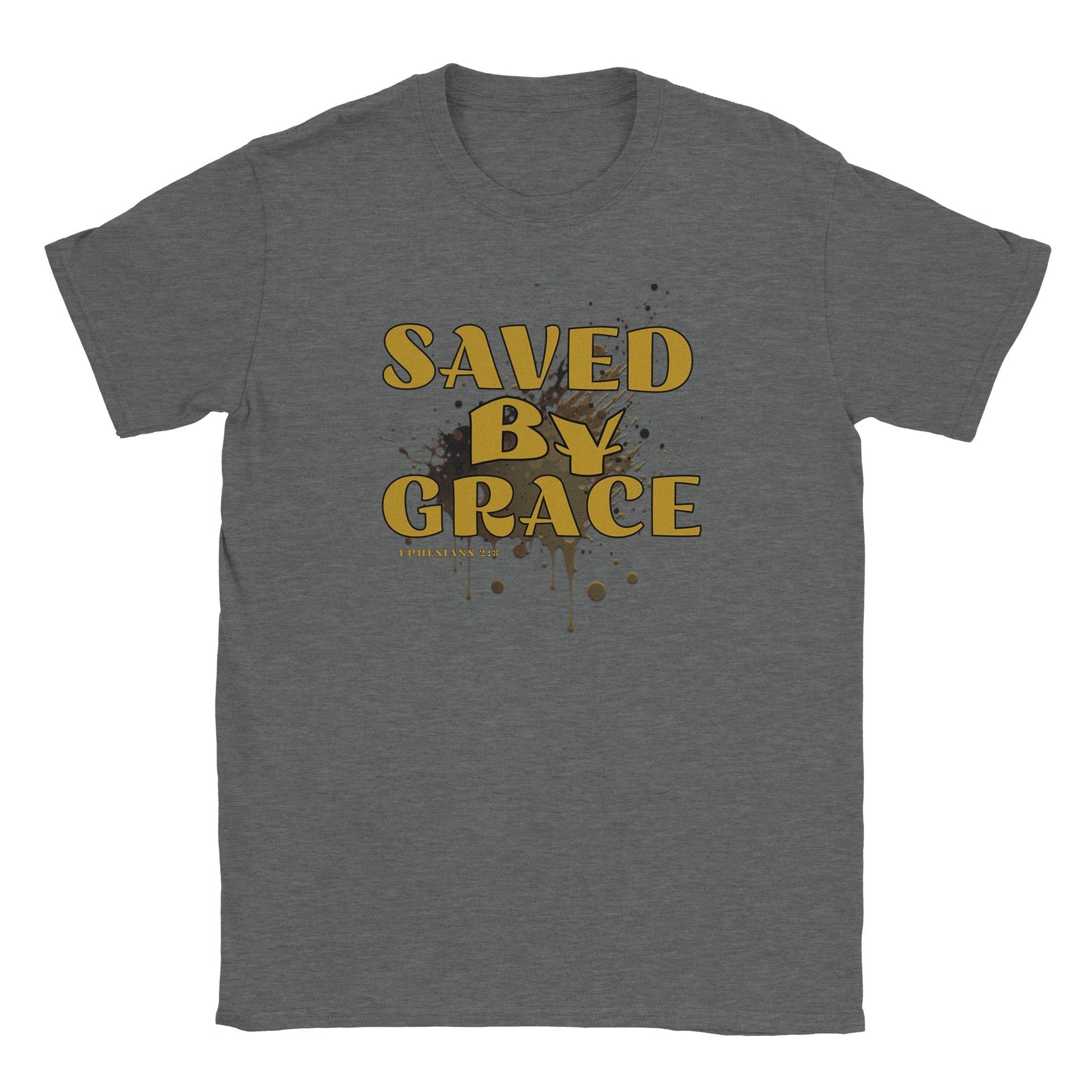 My Store T-Shirts Graphite Heather / S Saved By Grace. Classic Unisex Crewneck T-shirt | Gildan® 64000