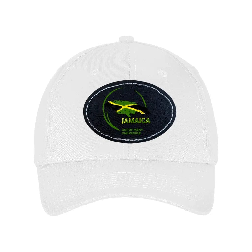 Awkward Styles Black / White Out Of Many One People Unisex Six Panel Twill Hat with Oval Leather Patch