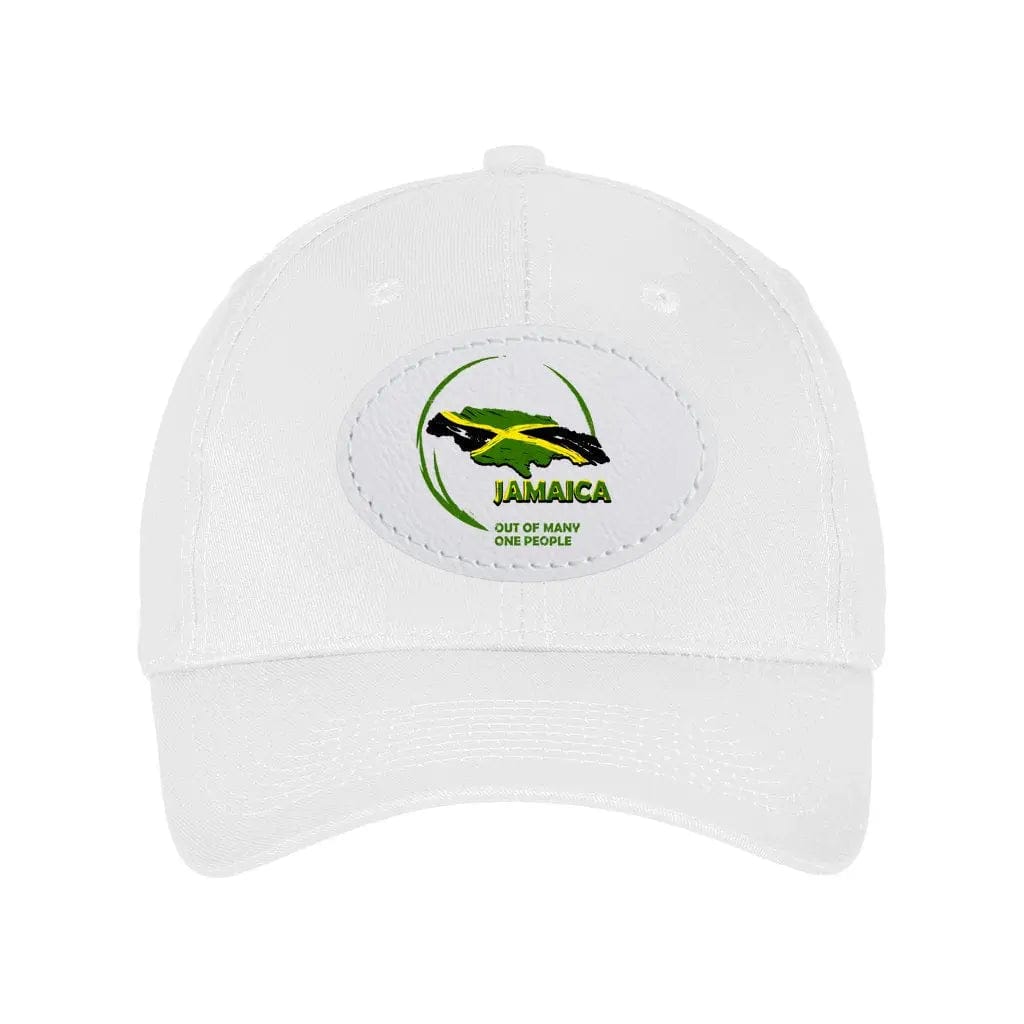 Awkward Styles White / White Out Of Many One People Unisex Six Panel Twill Hat with Oval Leather Patch