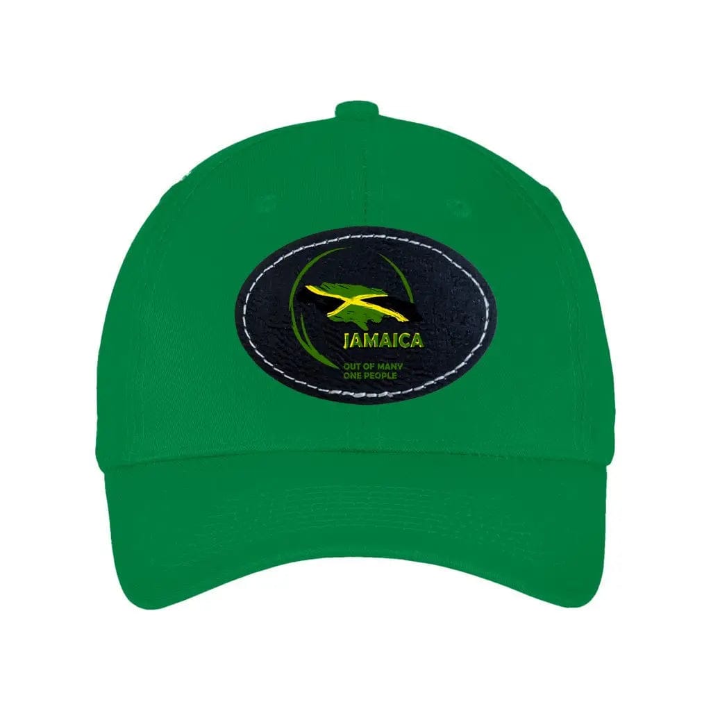 Awkward Styles Black / Kelly Green Out Of Many One People Unisex Six Panel Twill Hat with Oval Leather Patch