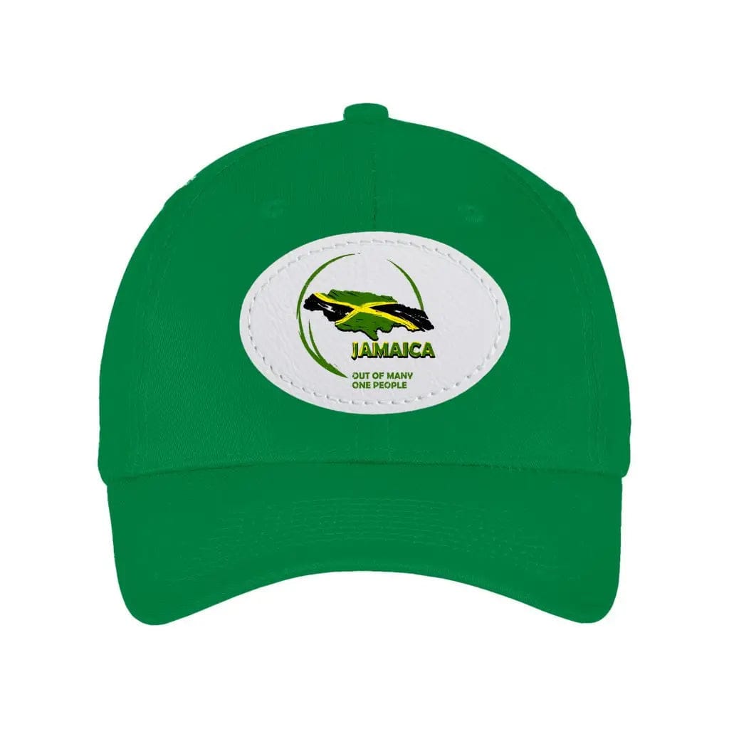 Awkward Styles White / Kelly Green Out Of Many One People Unisex Six Panel Twill Hat with Oval Leather Patch
