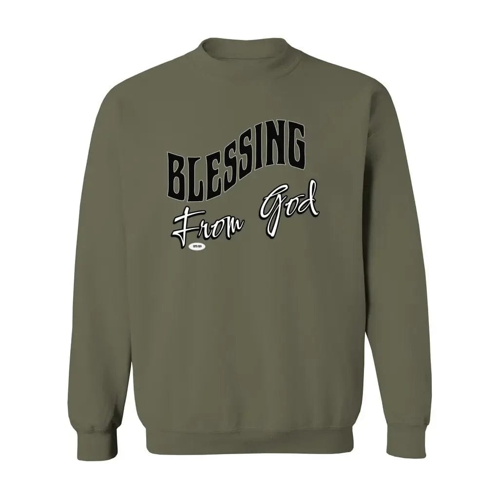 Awkward Styles S / Military Green Blessing From God Unisex Heavy Blend Crewneck Sweatshirt