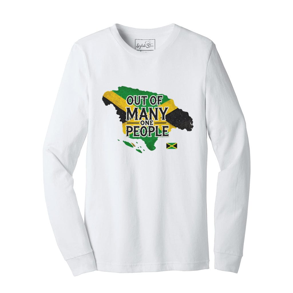 Awkward Styles XS / White Jamaica Out Of many One People Unisex Jersey Long Sleeve Tee