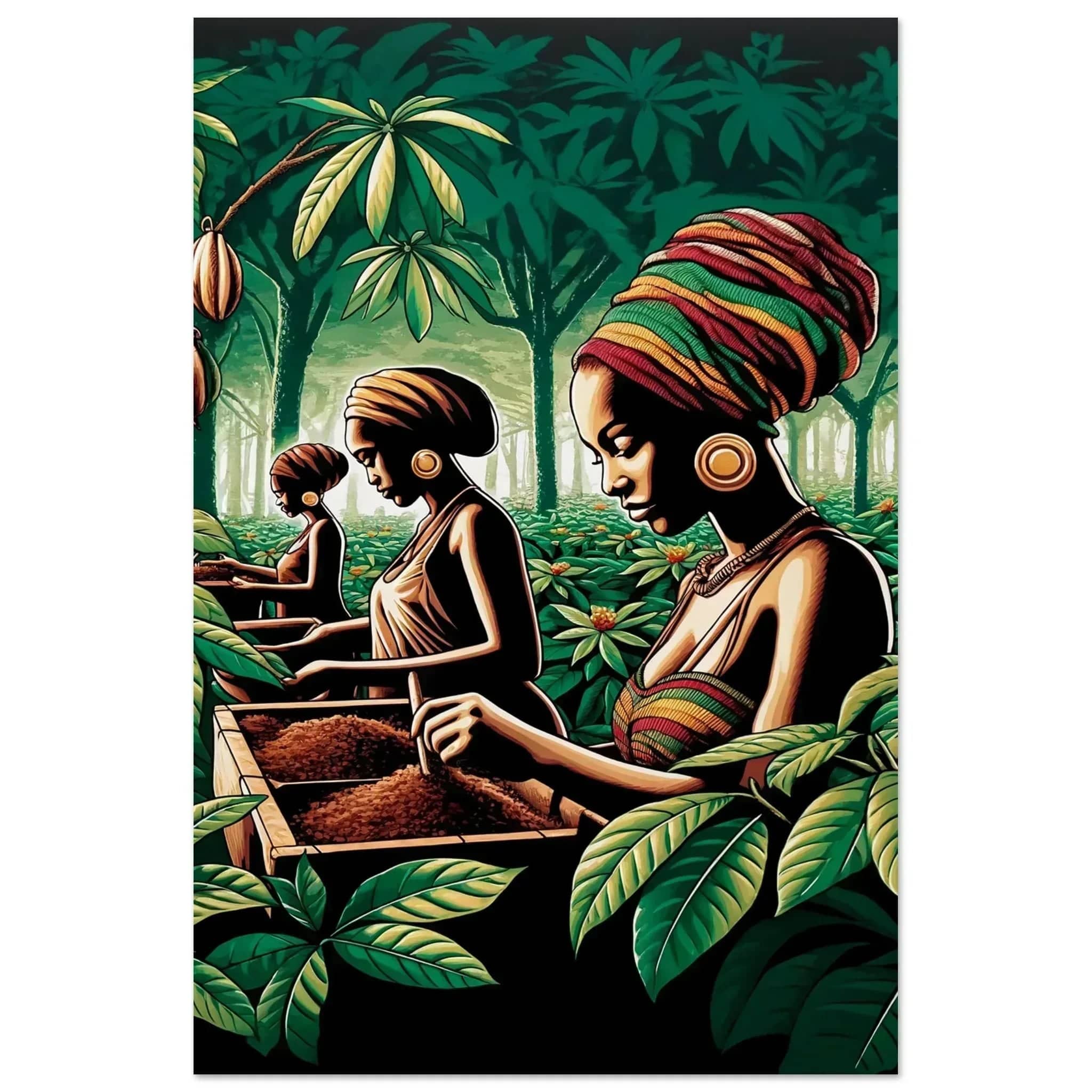 My Store Print Material 50x75 cm / 20x30″ African Cocoa Farmers Lady's One Aluminum Print