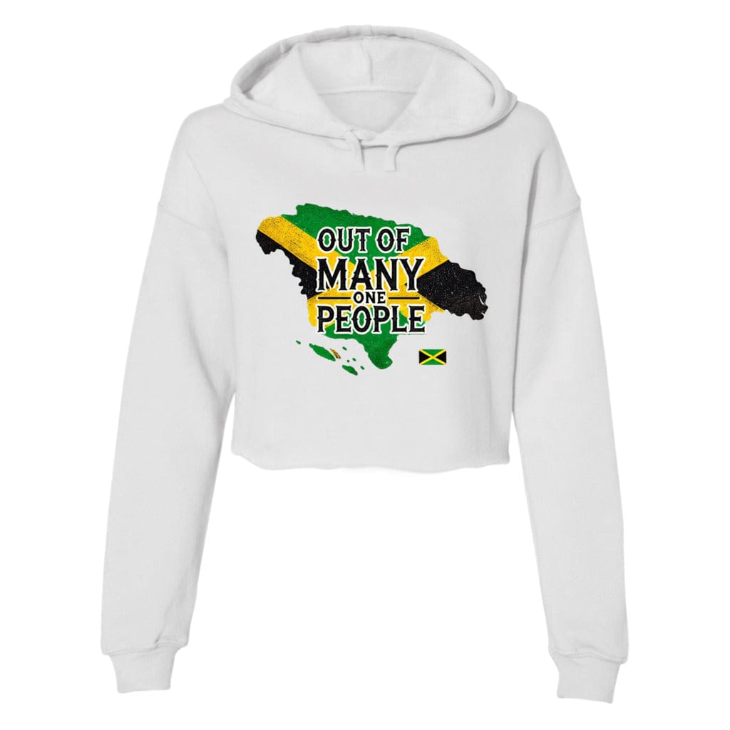 Awkward Styles XS / White Jamaica Out Of Many One People Women’s Lightweight Cropped Hoodie