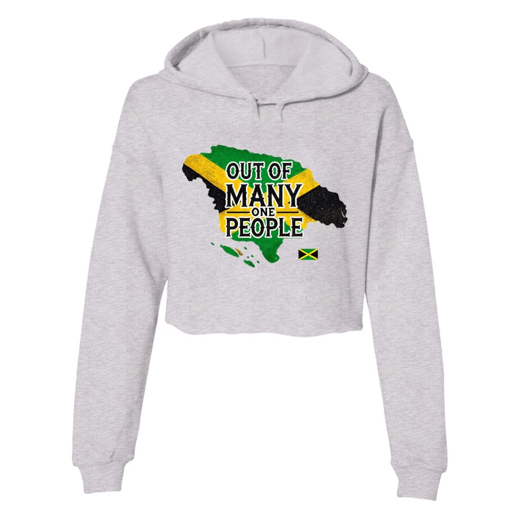 Awkward Styles XS / Sports Grey Jamaica Out Of Many One People Women’s Lightweight Cropped Hoodie