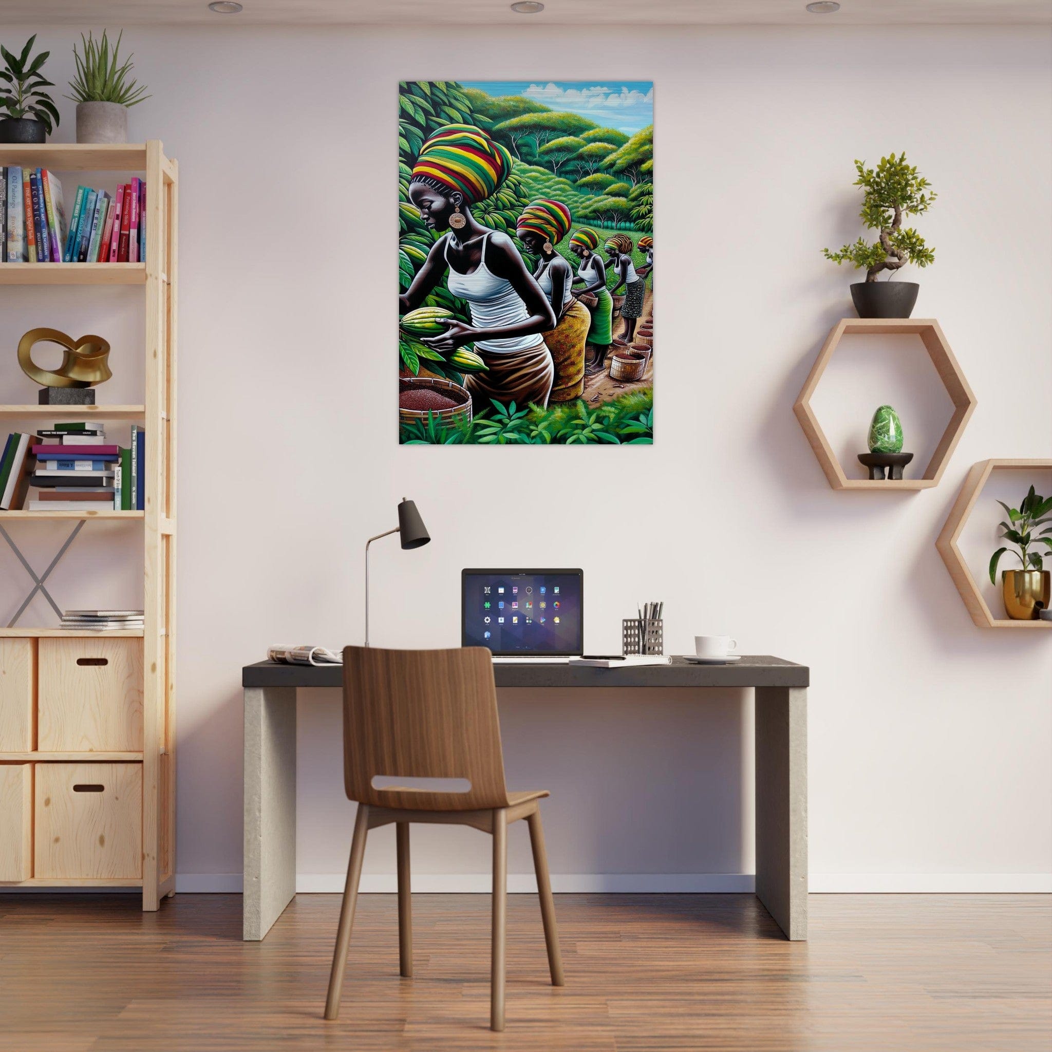 My Store Print Material Cocoa Farming Sisters One Brushed Aluminum Print