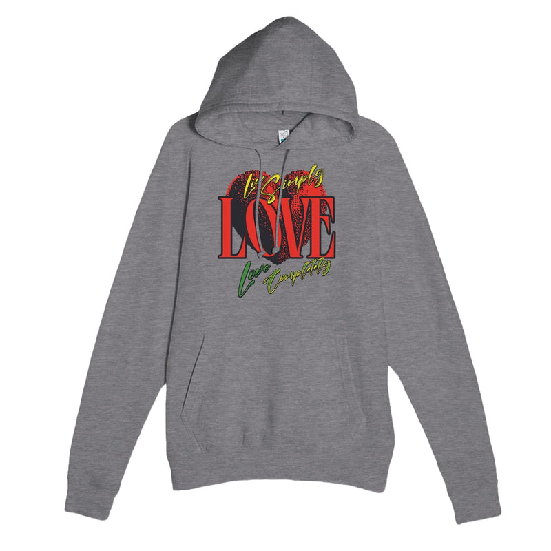 My Store Print Material Graphite Heather / XS Live Simple Love Completely - Premium Unisex Pullover Hoodie | Laneseven LS13001