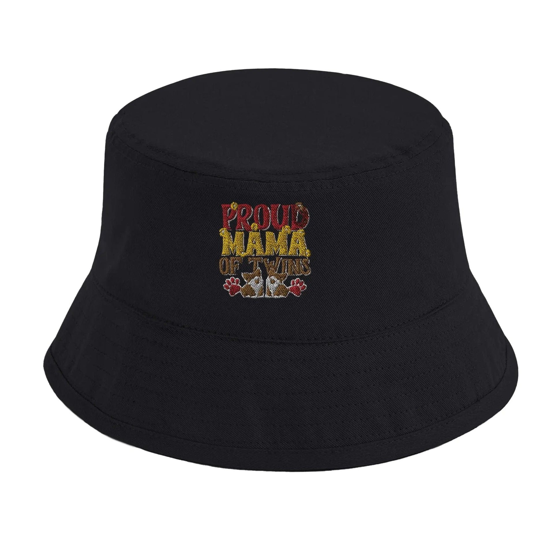 Stylish3Tees.com Print Material Black Proud Mother Of Twins Organic Cotton Bucket Hat | Beechfield B90N