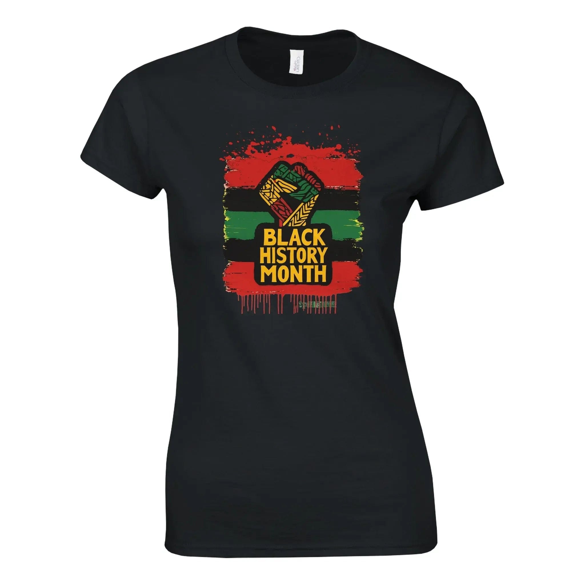 Stylish3Tees.com Print Material Black / S Black History Month Classic Womens Crewneck T-shirt | Gildan® 64000L