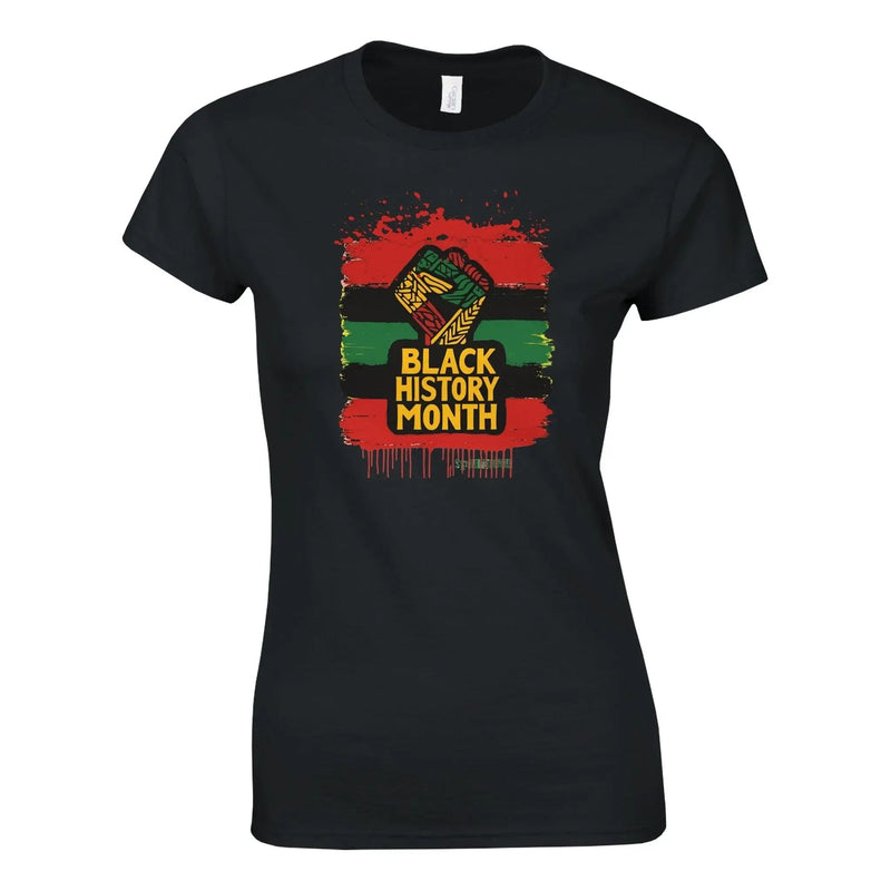 Stylish3Tees.com Print Material Black / S Black History Month Classic Womens Crewneck T-shirt | Gildan® 64000L