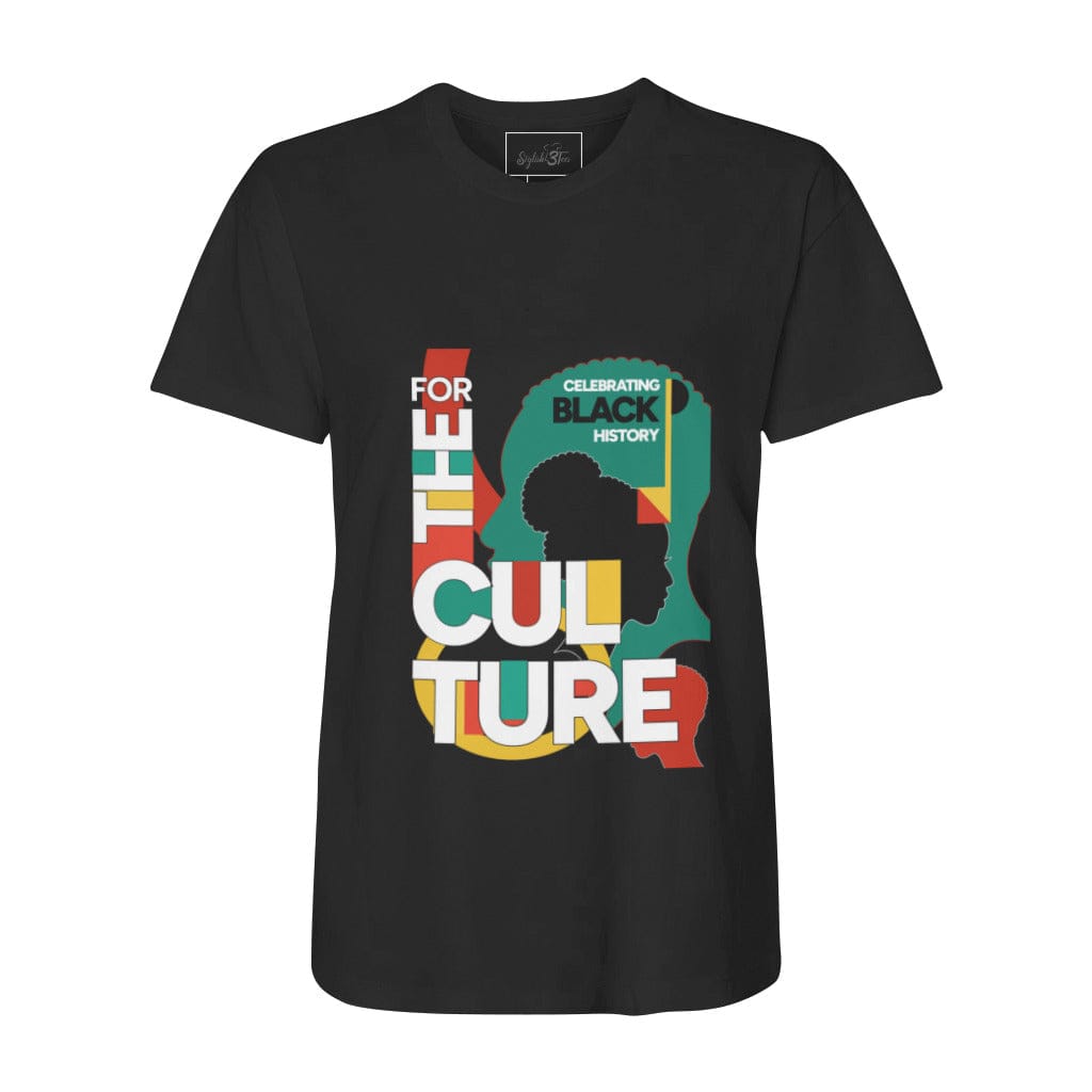 Awkward Styles M / Black For The Culture-Black History Month Women's Boyfriend Tee