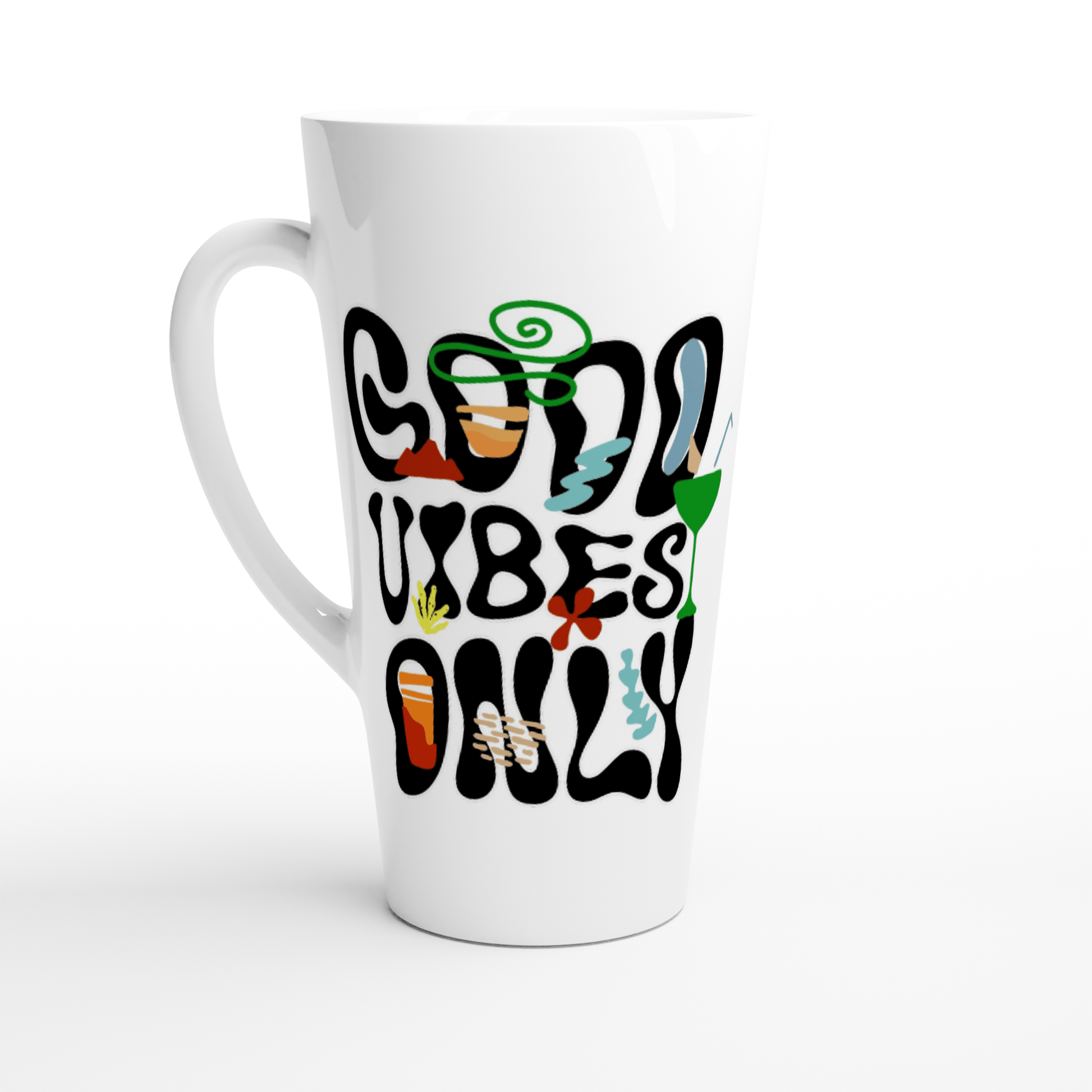My Store Print Material Good Vibes Only White Latte 17oz Ceramic Mug