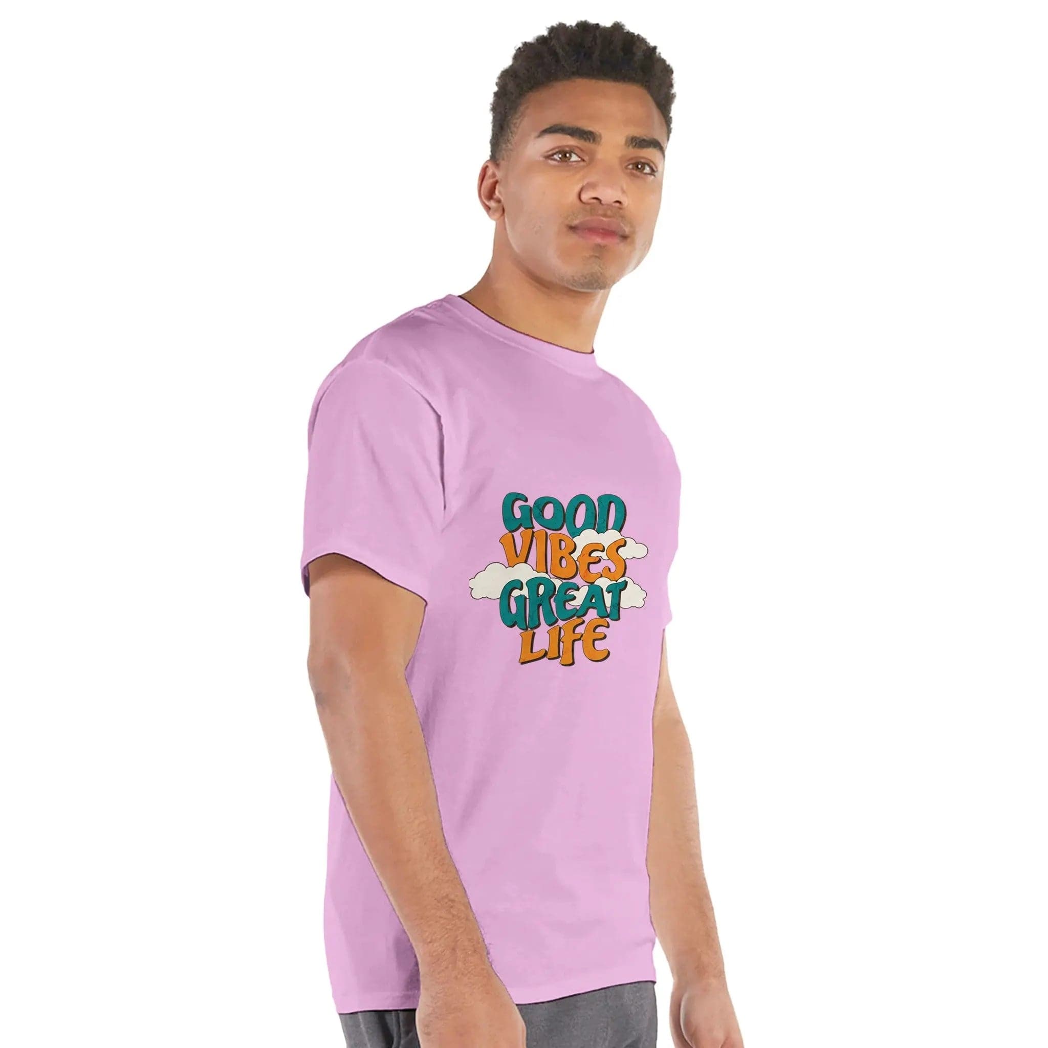 Stylish3Tees.com T-Shirts Good Vibes Good Life.Men's Crewneck T-Shirt | Champion T525C