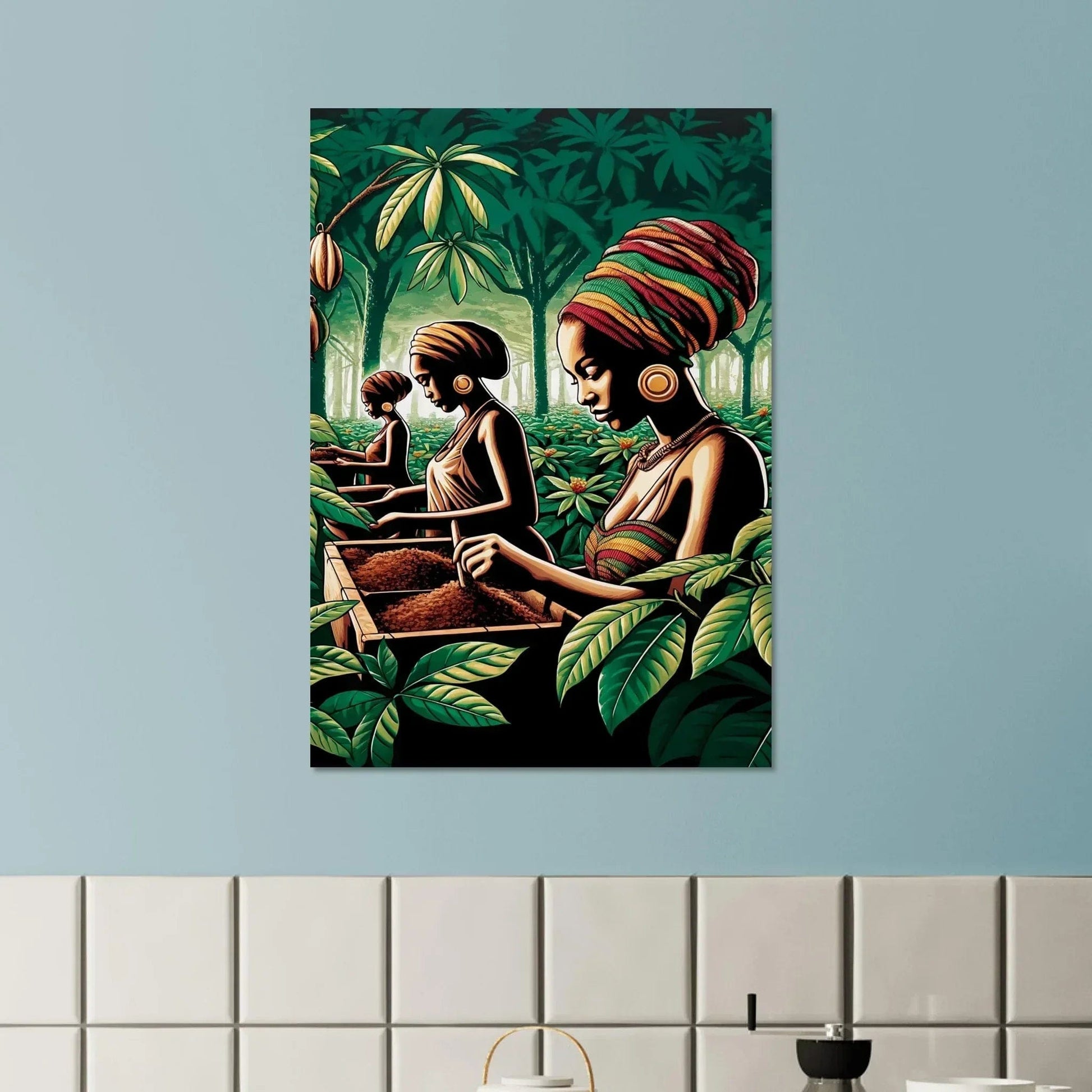 My Store Print Material African Cocoa Farmers Lady's One Aluminum Print