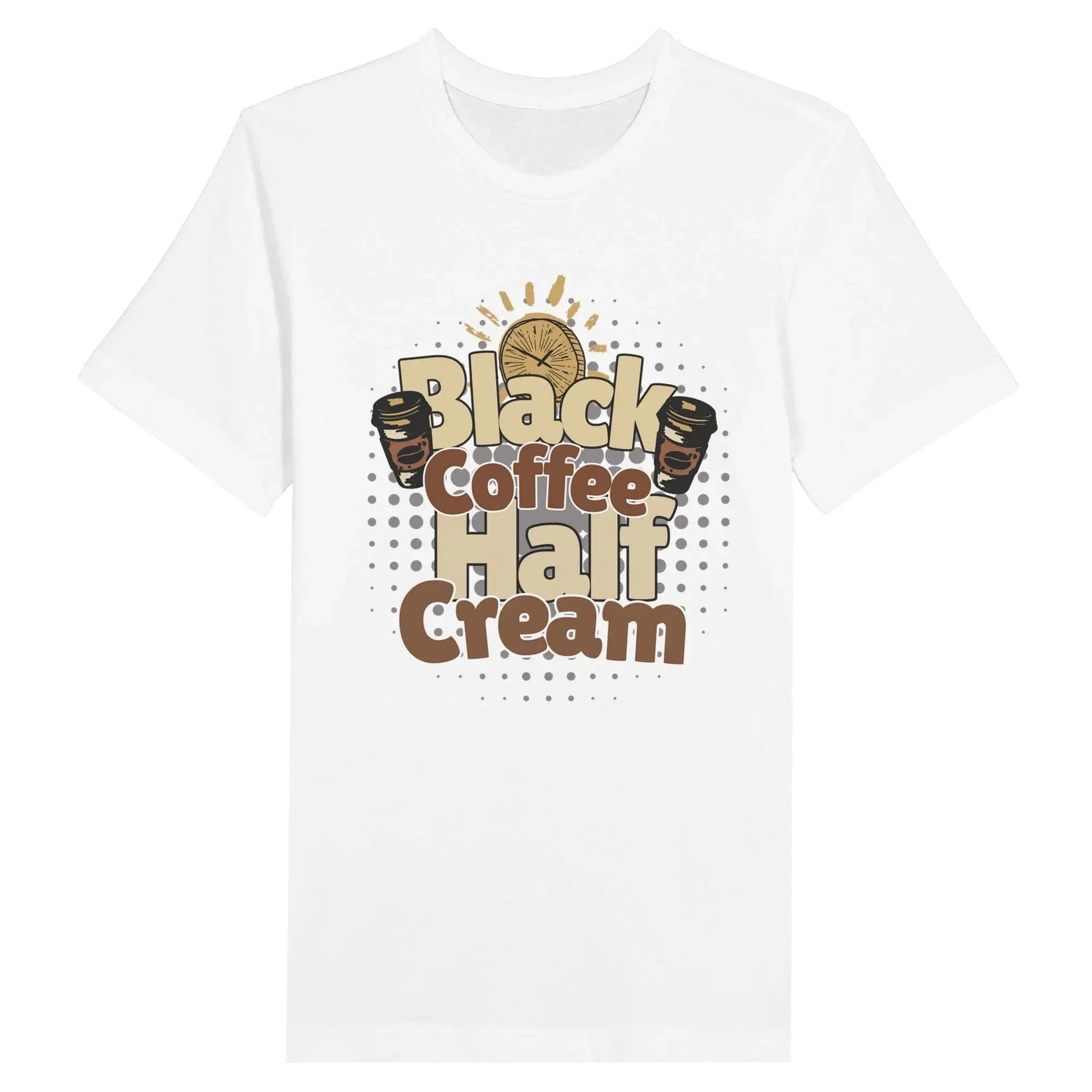 Stylish3Tees.com Print Material White / S Black Coffee-Half Cream Premium Unisex Crewneck T-shirt