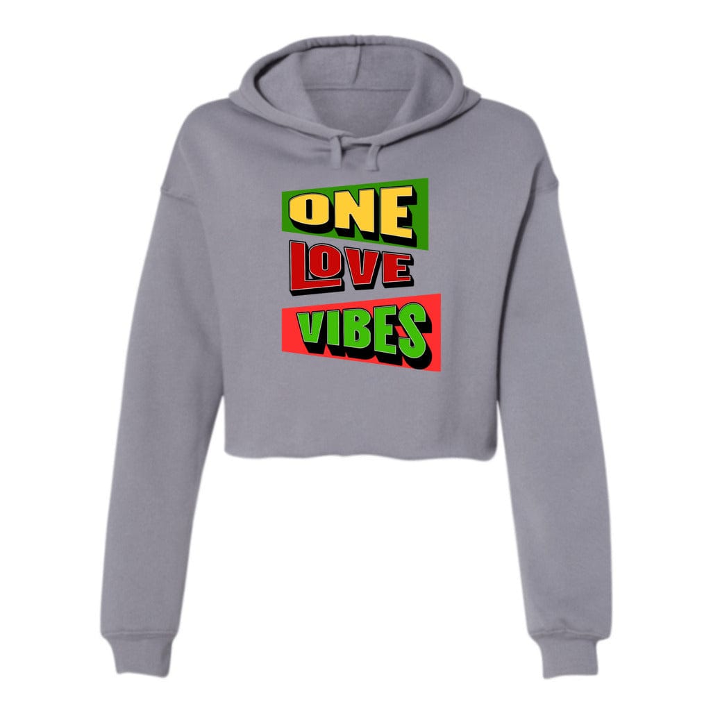Awkward Styles S / Storm One Love Vibes Women's Cropped Fleece Hoodie
