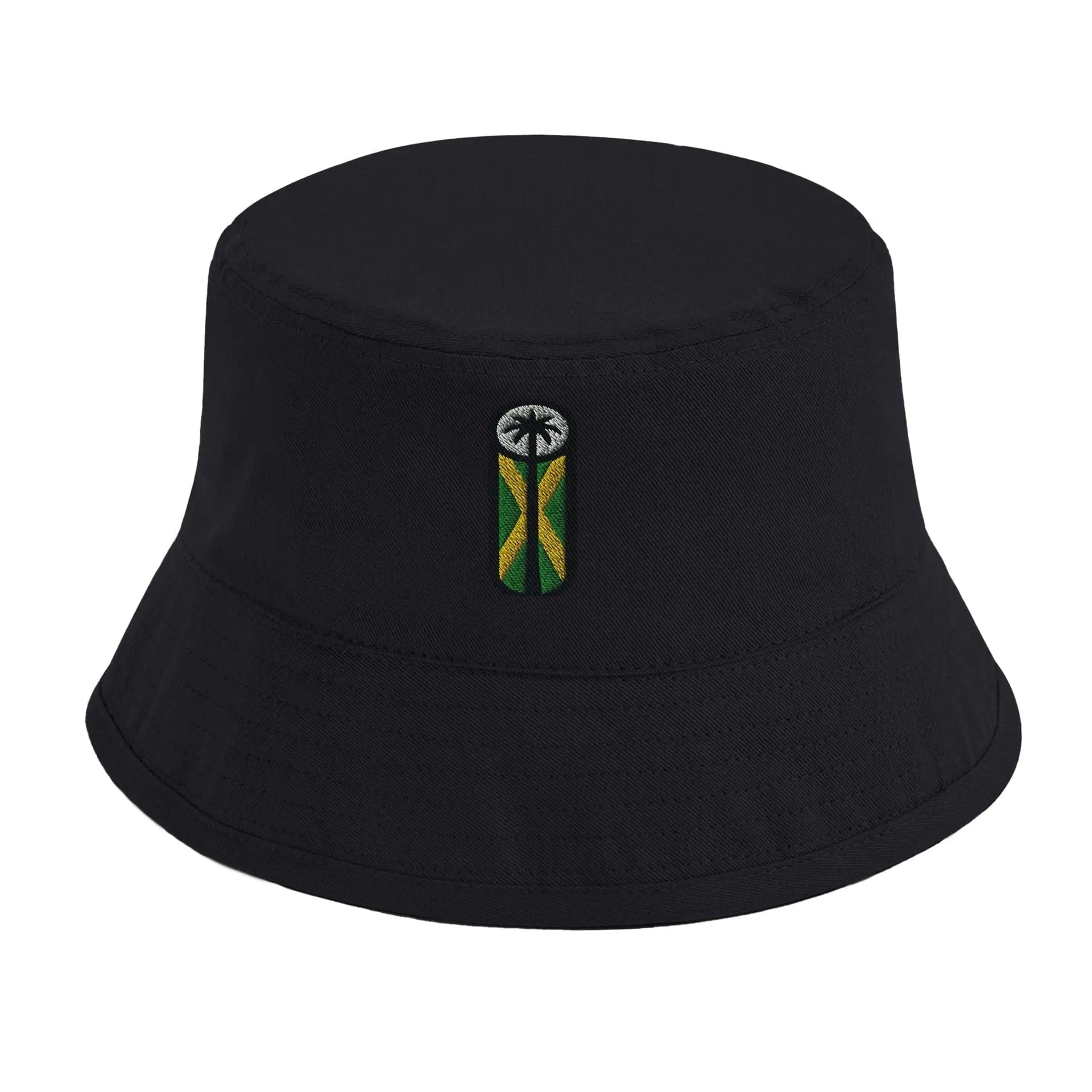 Stylish3Tees.com Print Material Black Jamaica Symbol Organic Cotton Bucket Hat | Beechfield B90N