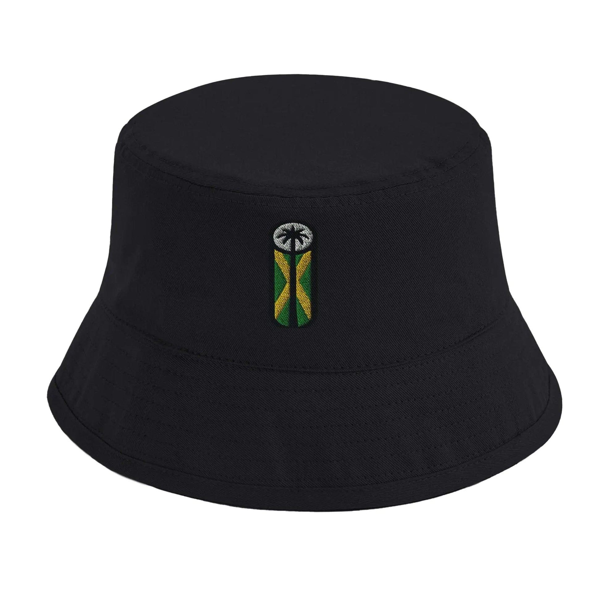 Stylish3Tees.com Print Material Black Jamaica Symbol Organic Cotton Bucket Hat | Beechfield B90N