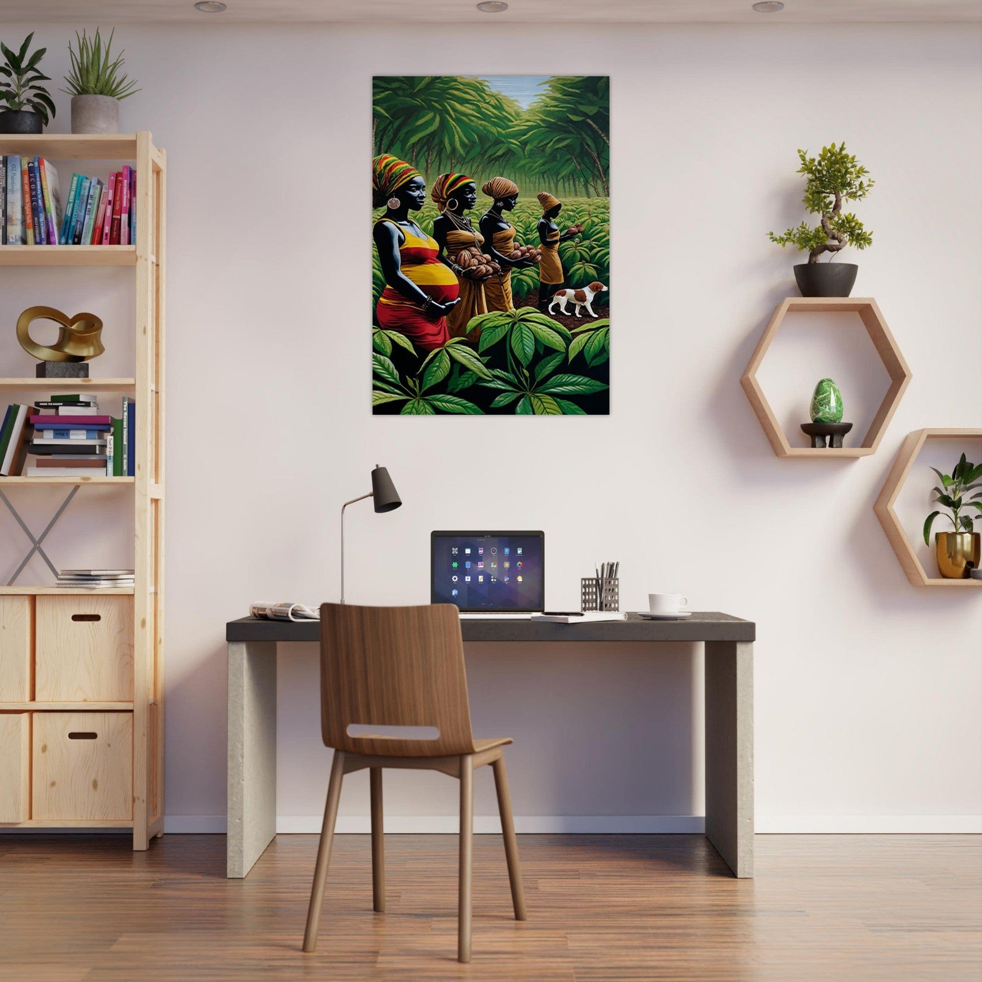 My Store Print Material Cocoa Farming Family One Brushed Aluminum Print