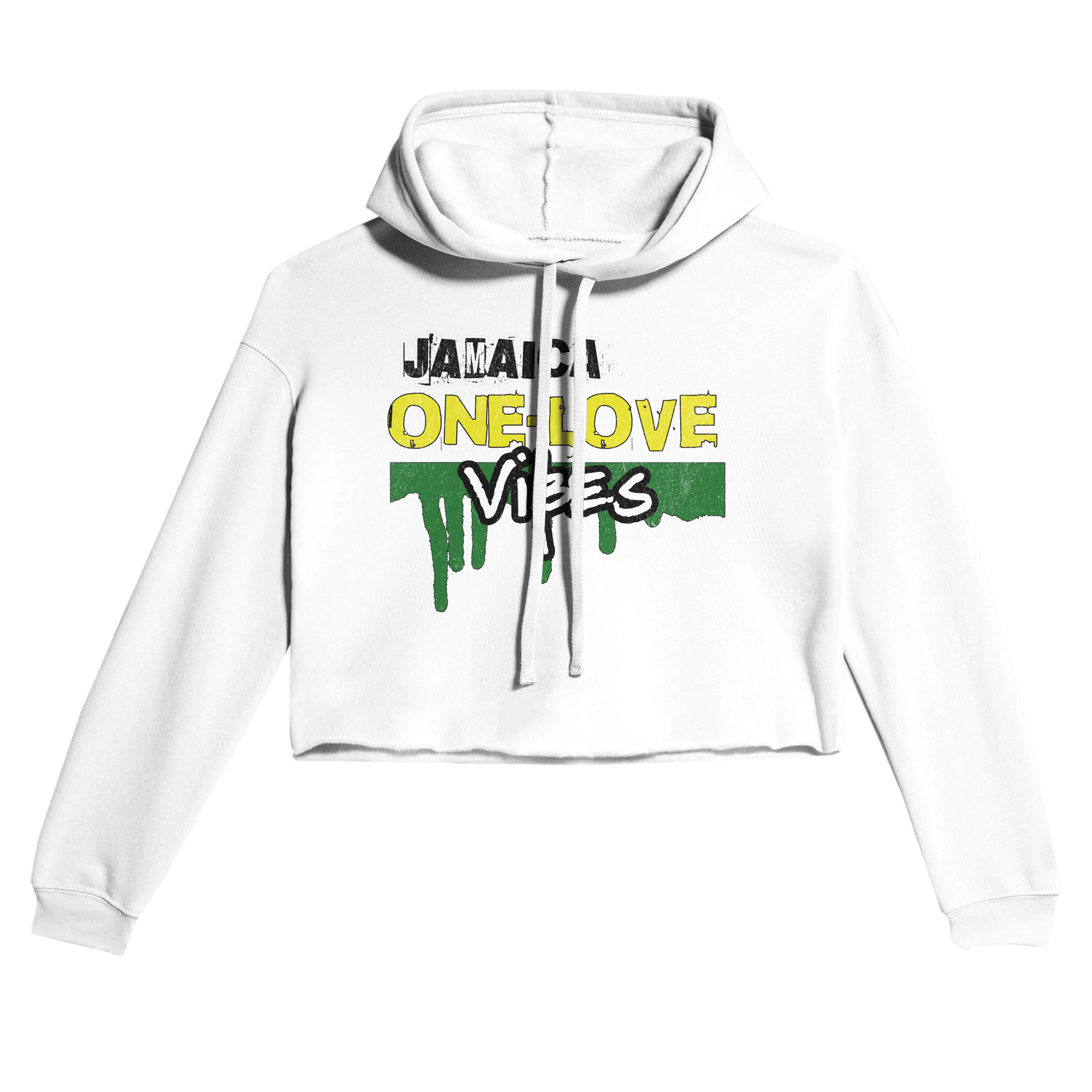 My Store Crop Top Hoodie White / S Jamaica One Love Vibes. Women's Cropped Hoodie | Bella + Canvas 7502