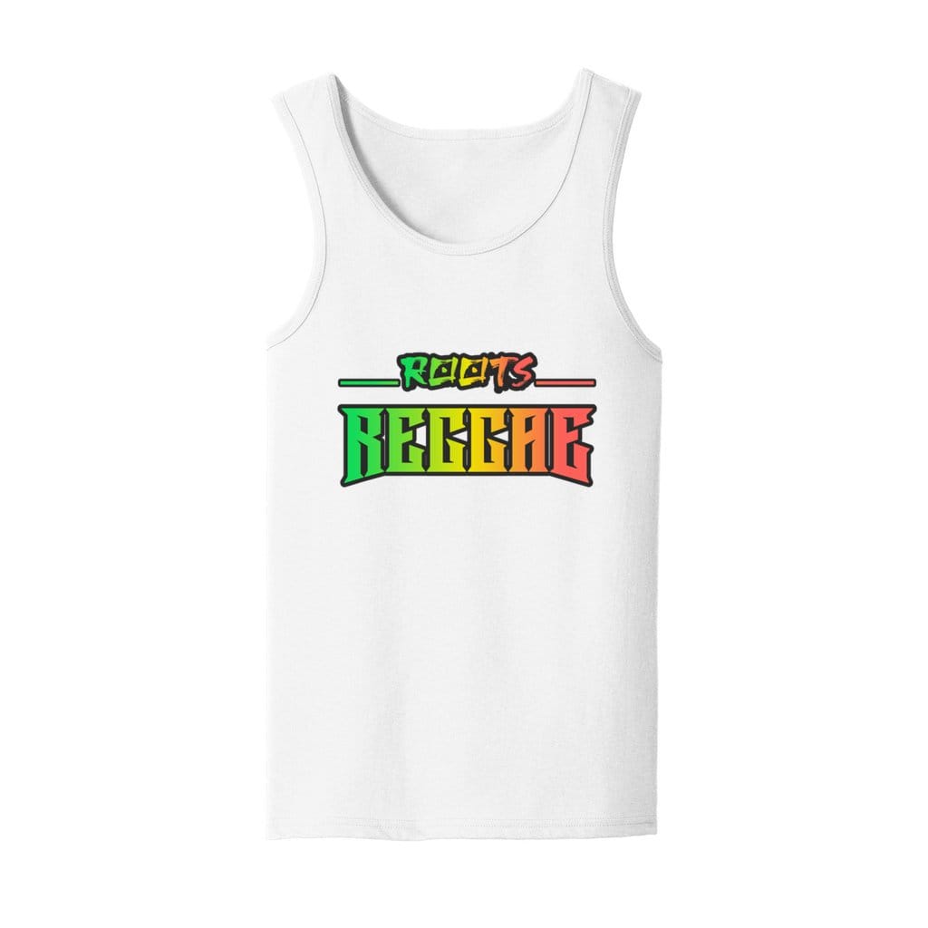 Awkward Styles S / White Roots Reggae Jamaica. Men's Heavy Cotton Tank Top
