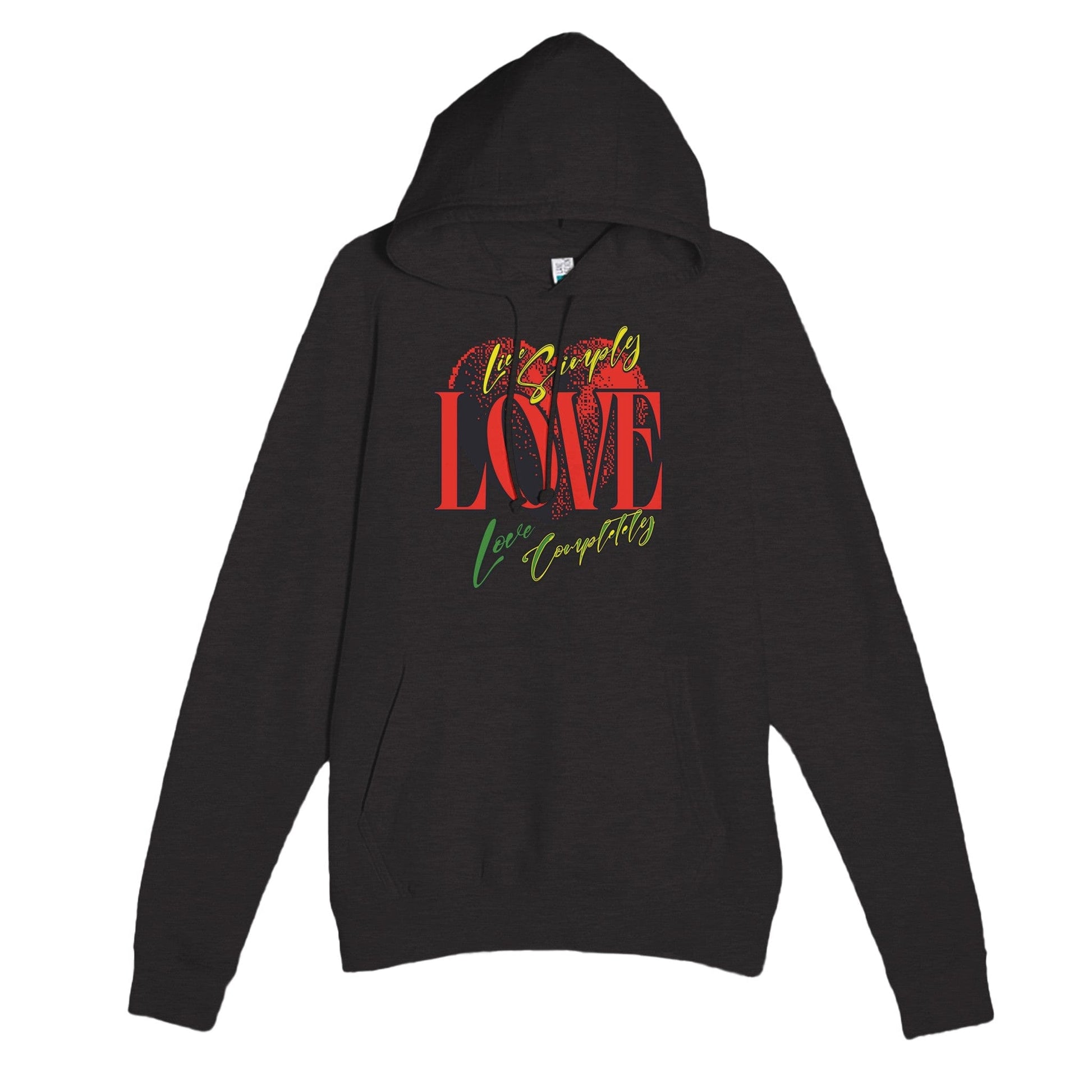 My Store Print Material Heather Charcoal / XS Live Simple Love Completely - Premium Unisex Pullover Hoodie | Laneseven LS13001