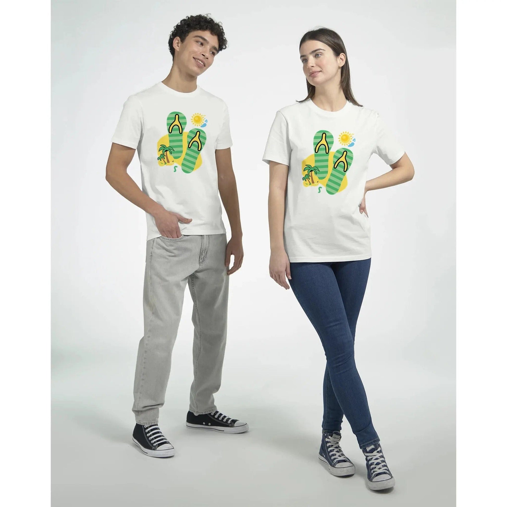 Stylish3Tees.com Print Material Summer Time Beach Organic Unisex Crewneck T-shirt