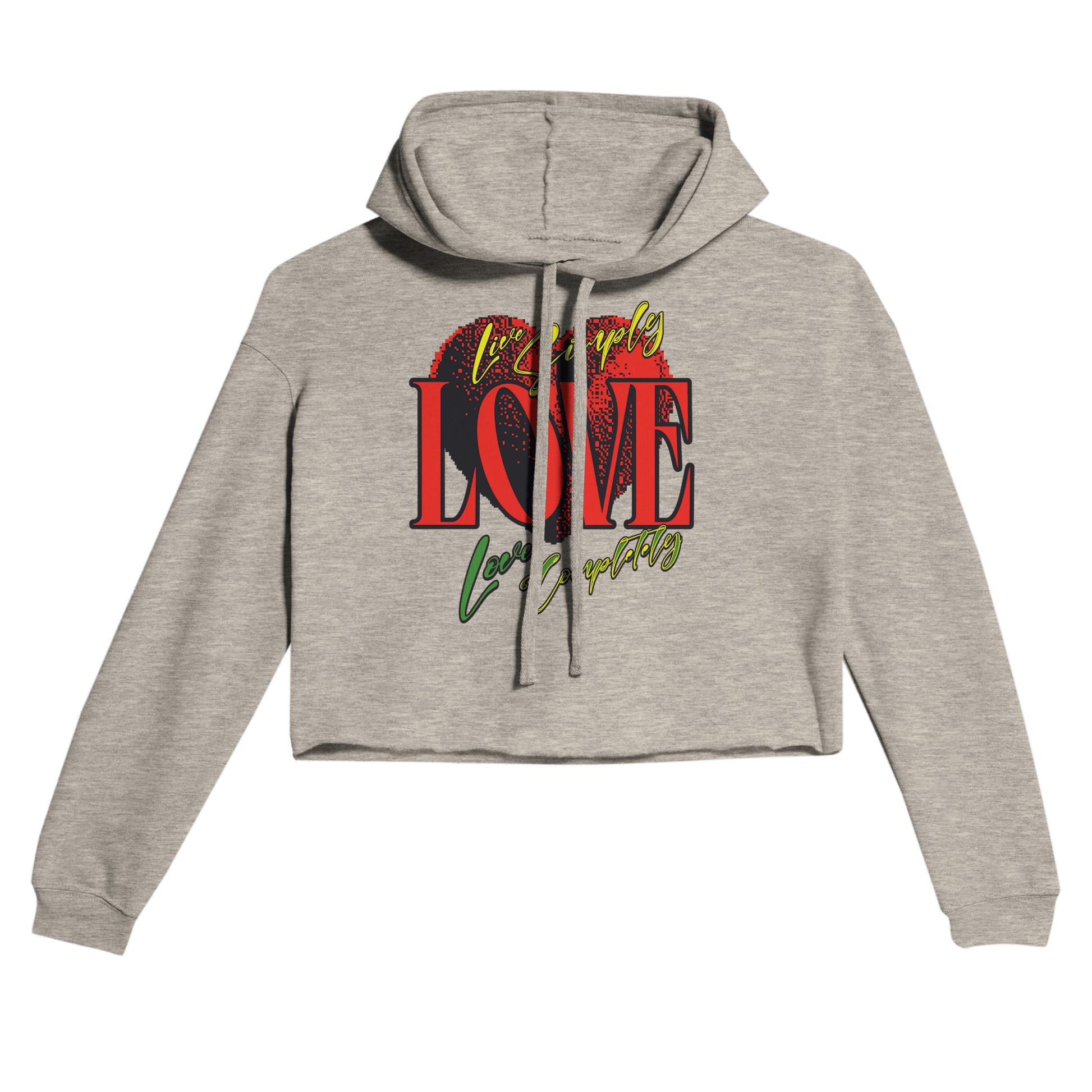 My Store Print Material Heather Dust / S Live Simple Love Completely. Women's Cropped Hoodie | Bella + Canvas 7502