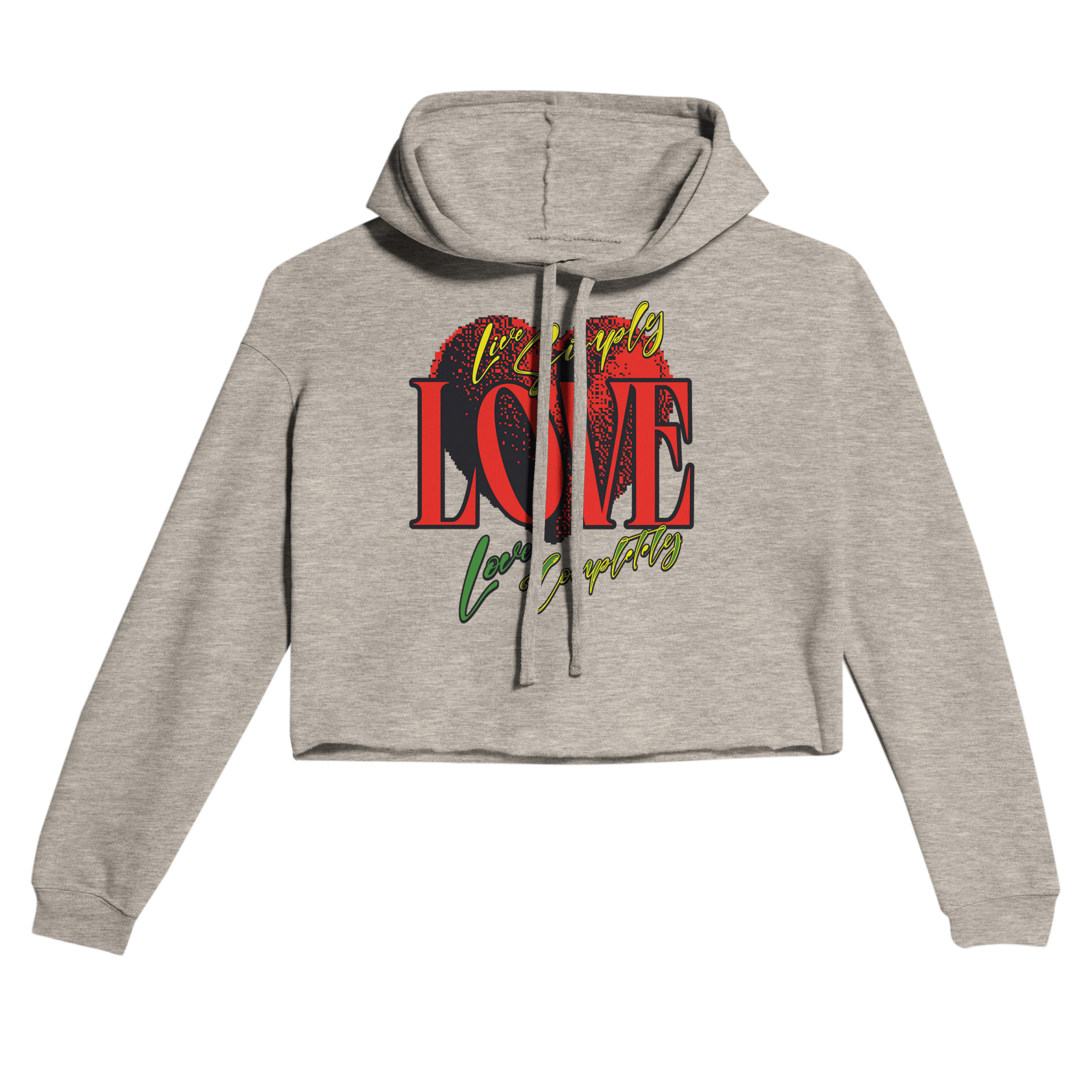 My Store Print Material Heather Dust / S Live Simple Love Completely. Women's Cropped Hoodie | Bella + Canvas 7502
