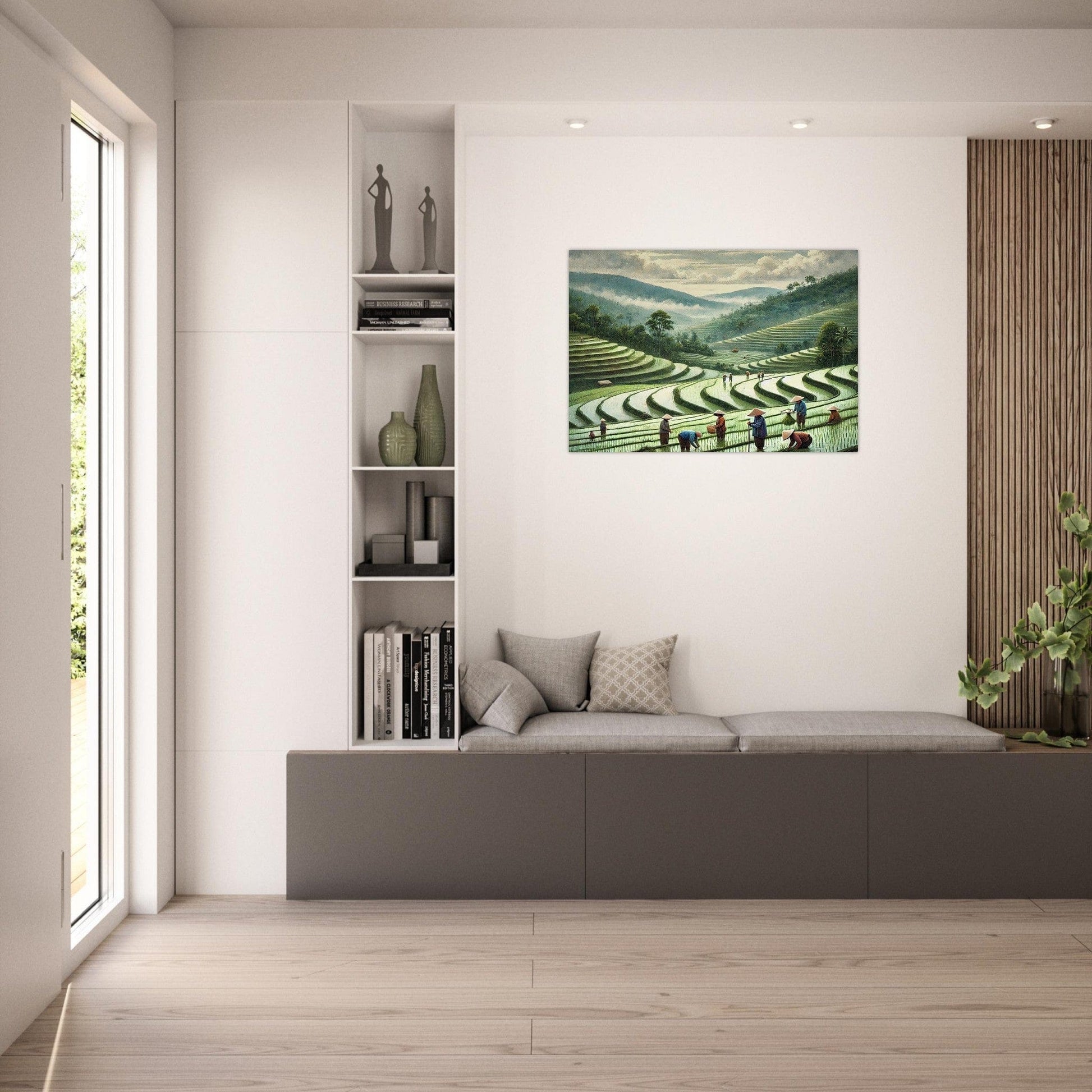 My Store Print Material Paddy Rice Farming One Aluminum Print