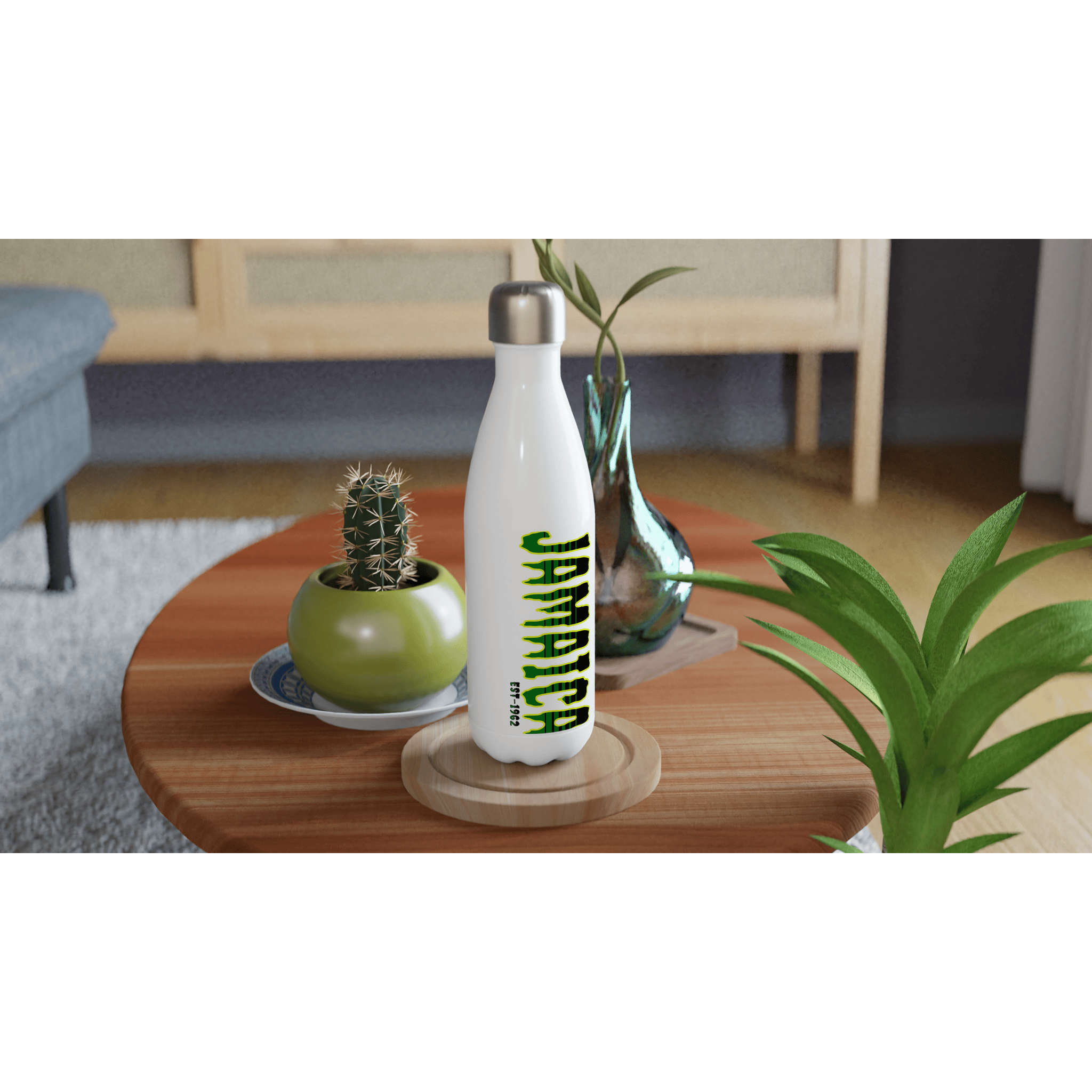 My Store Bottle Jamaica White 17oz Stainless Steel Water Bottle