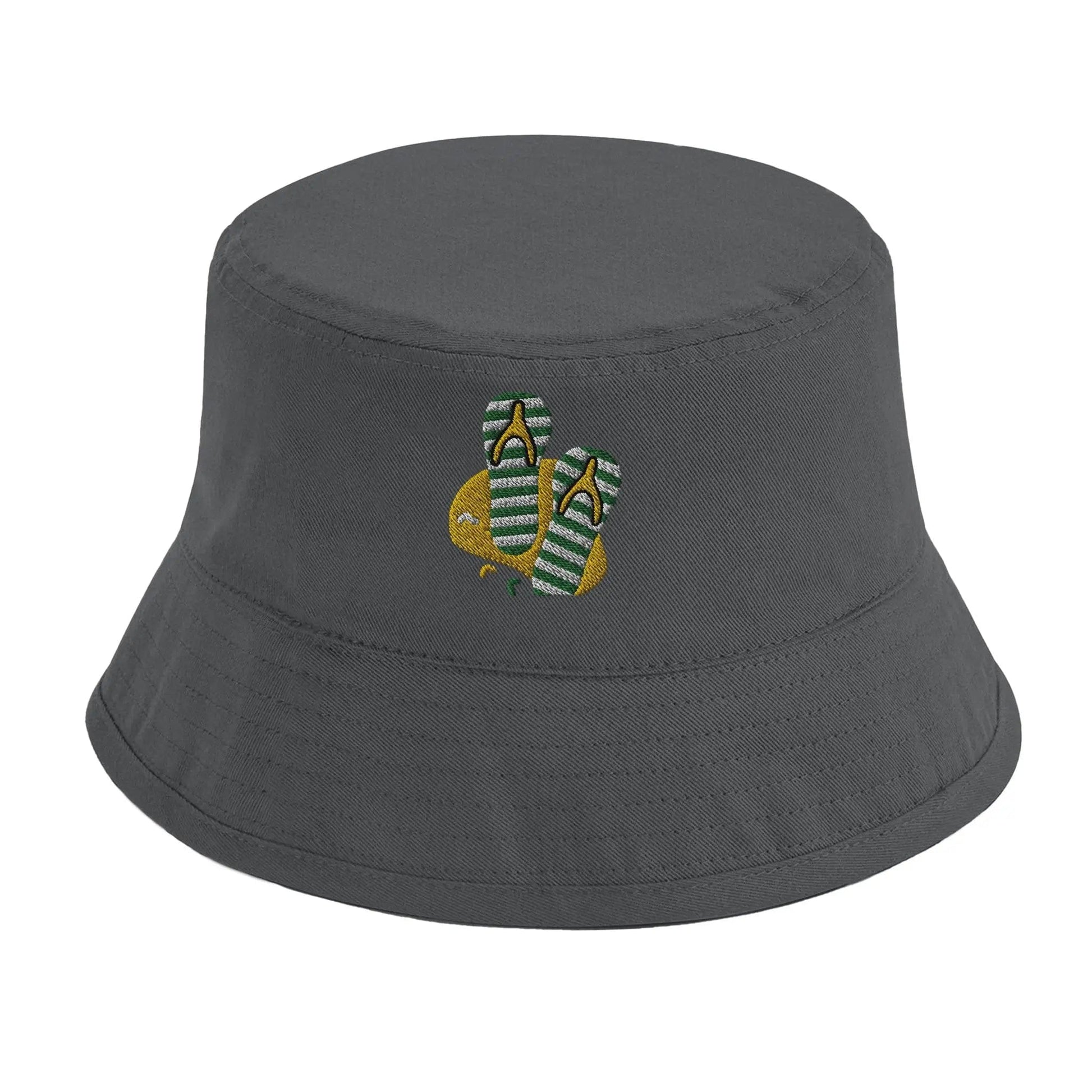 Stylish3Tees.com Print Material Graphite Grey Summer Time Organic Cotton Bucket Hat | Beechfield B90N