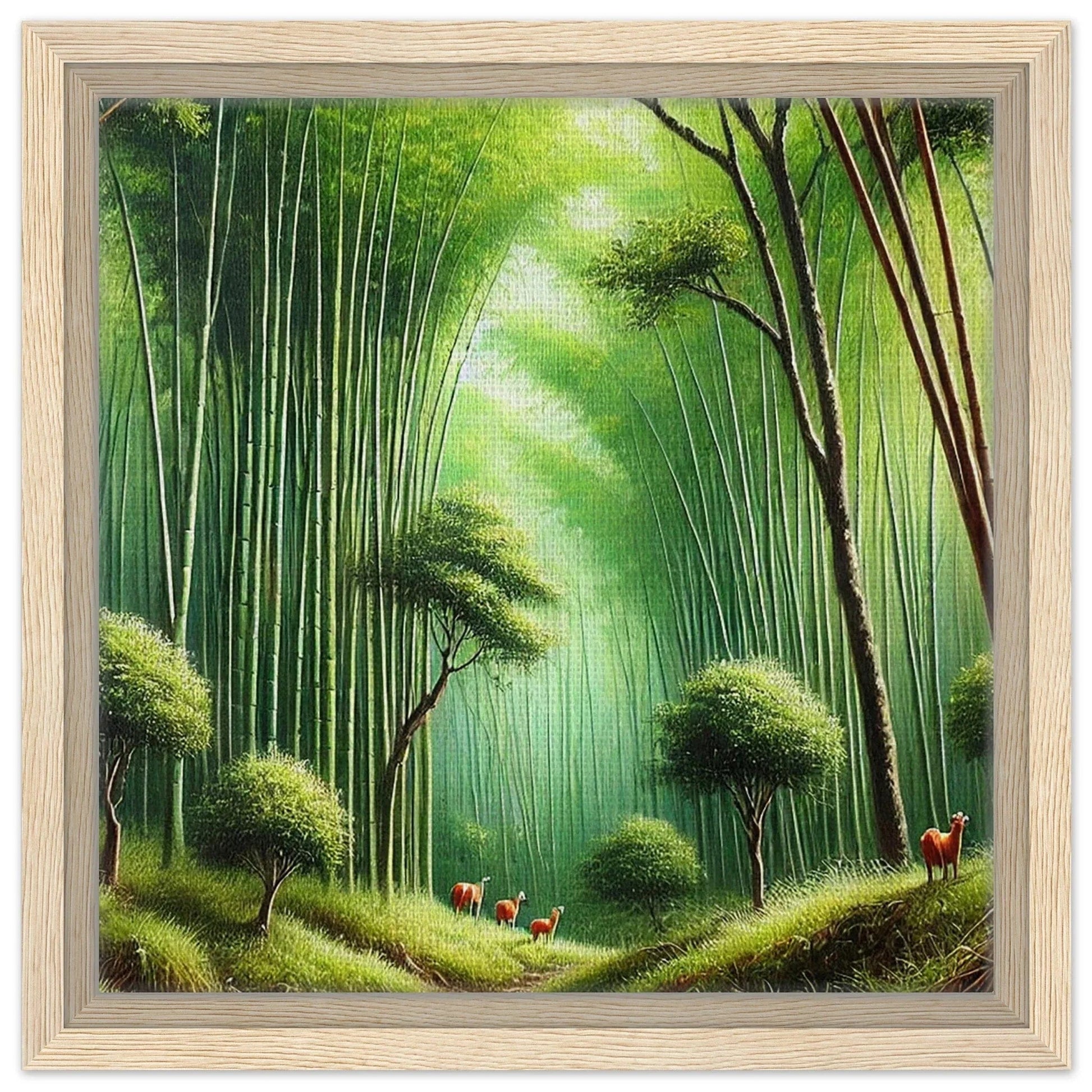 My Store Print Material 30x30 cm / 12x12″ / Wood frame Bamboo Forrest Three Framed Canvas