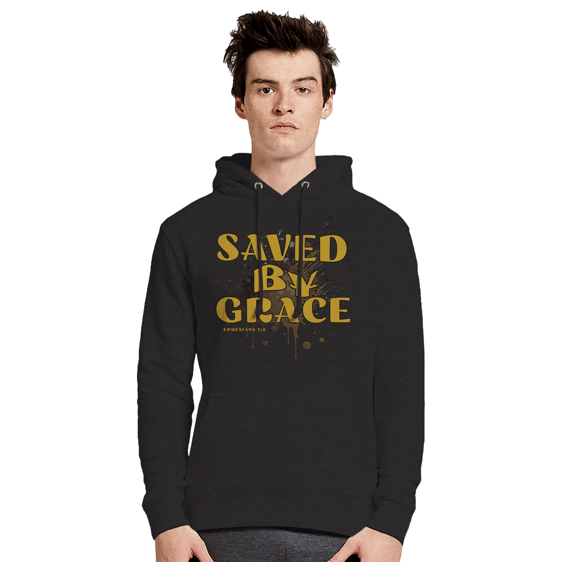 My Store Print Material Saved By Grace. Premium Unisex Pullover Hoodie | Laneseven LS13001