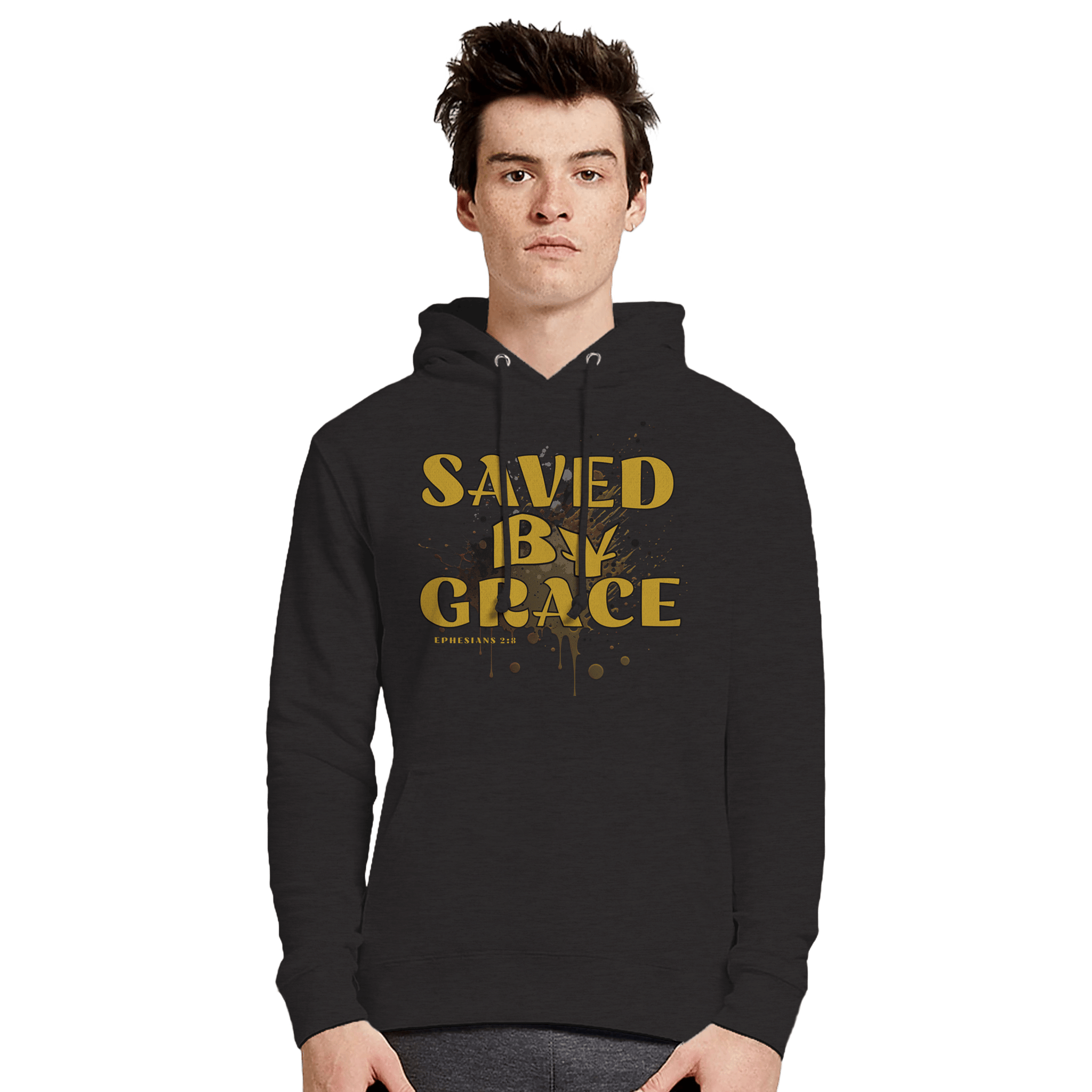 My Store Print Material Saved By Grace. Premium Unisex Pullover Hoodie | Laneseven LS13001