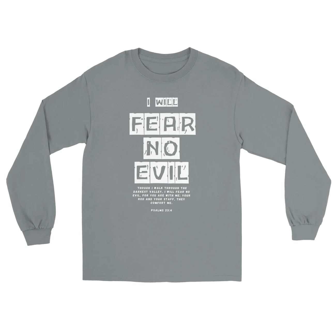 Stylish3Tees.com T-Shirts granite / S I Will Fear No Evil SR1 Men's Heavyweight RS Long-Sleeve T-Shirt | Comfort Colors 6014