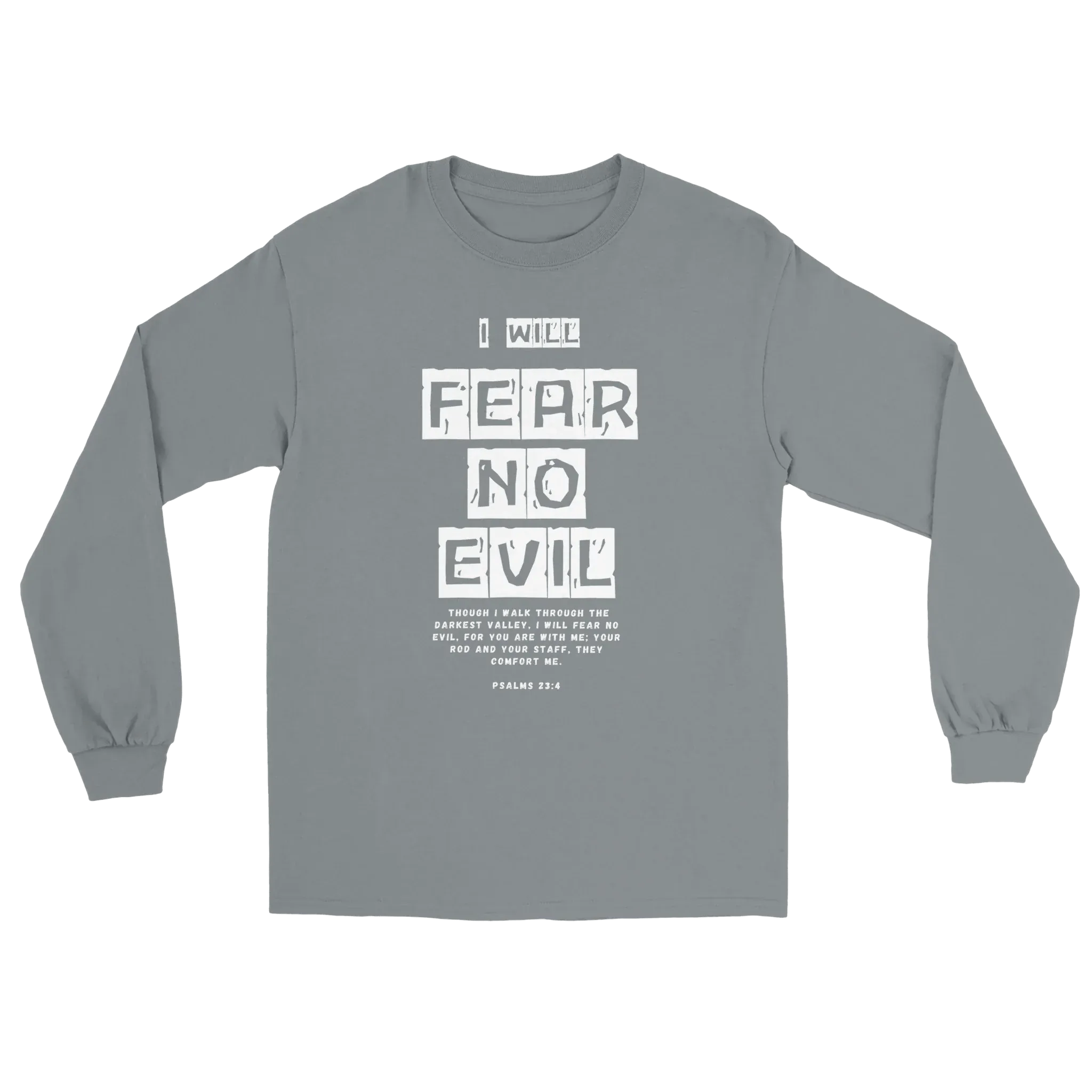 Stylish3Tees.com T-Shirts granite / S I Will Fear No Evil SR1 Men's Heavyweight RS Long-Sleeve T-Shirt | Comfort Colors 6014