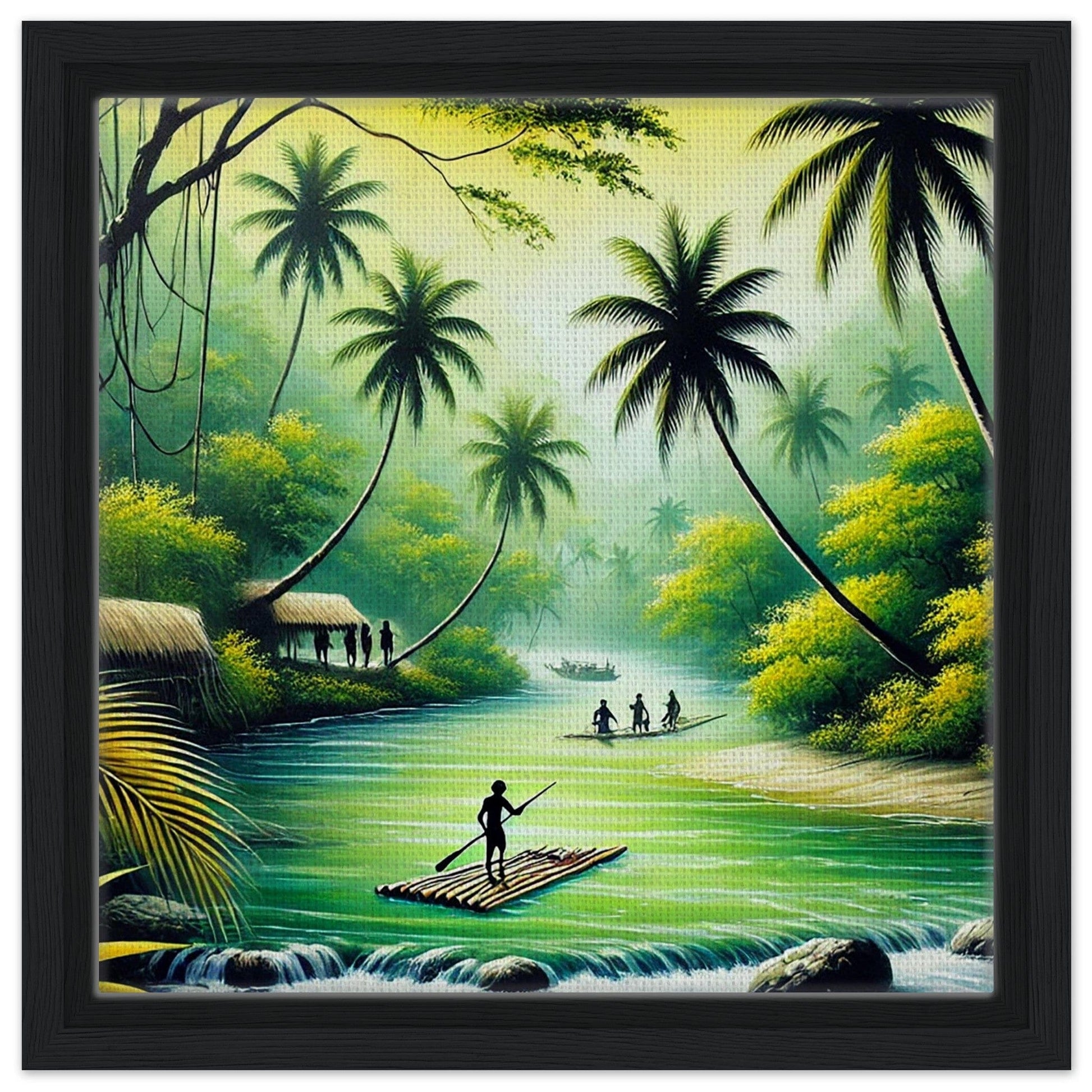 My Store Print Material 30x30 cm / 12x12″ / Black frame Island Rafting One Framed Canvas