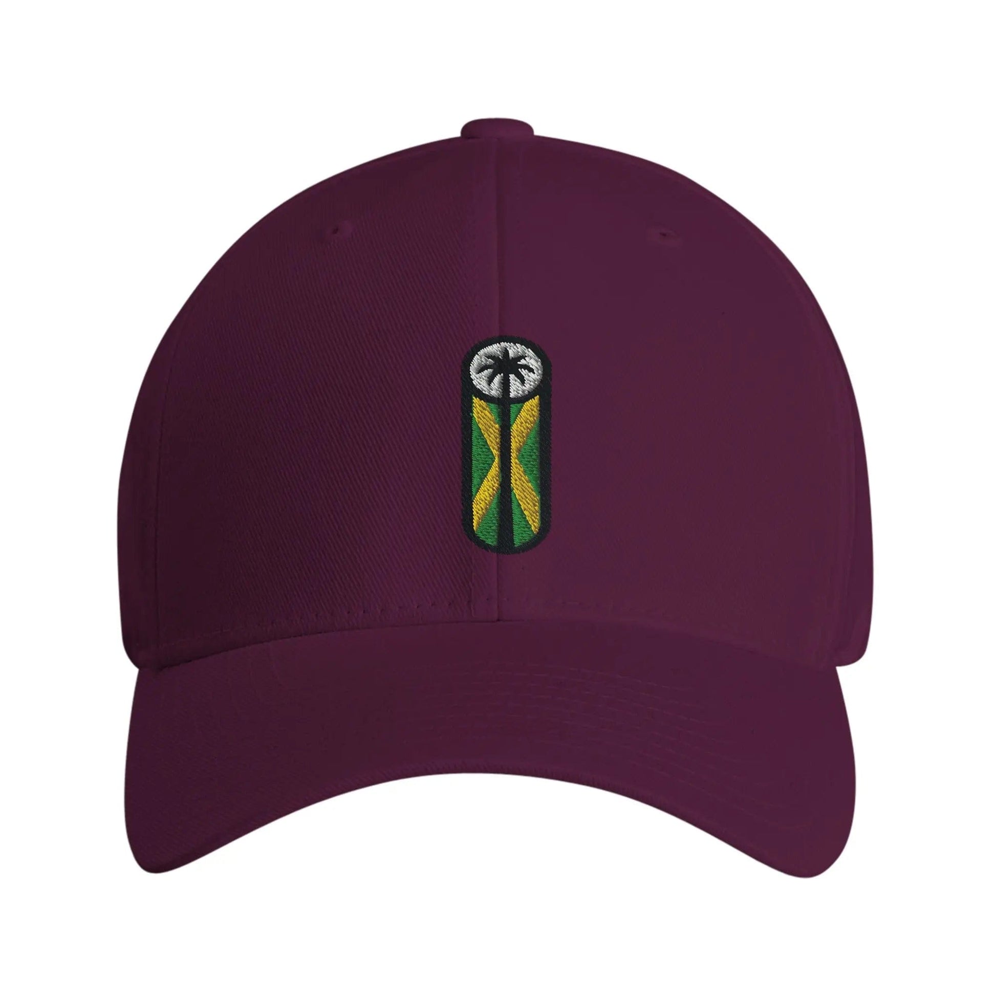 Stylish3Tees.com Print Material Maroon Jamaica Symbol Luxury Fitted Baseball Cap | Flexfit 6277