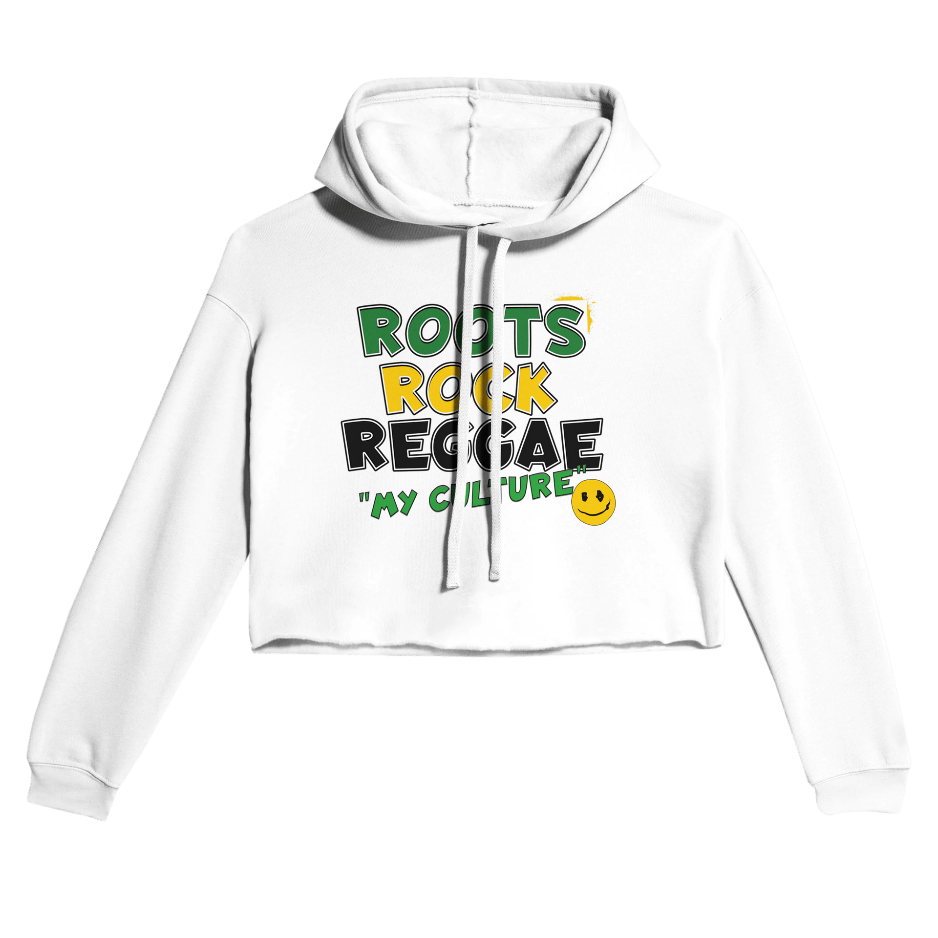 My Store Crop Top Hoodie White / S Roots Rock Reggae, My Culture. Women's Cropped Hoodie | Bella + Canvas 7502