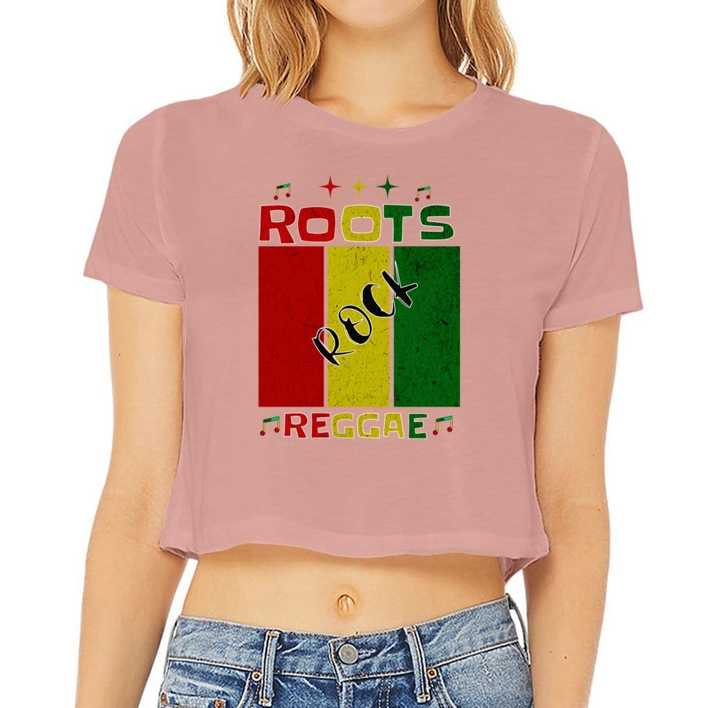Awkward Styles M / Mauve Roots Rock Reggae. Women’s Flowy Cropped Tee